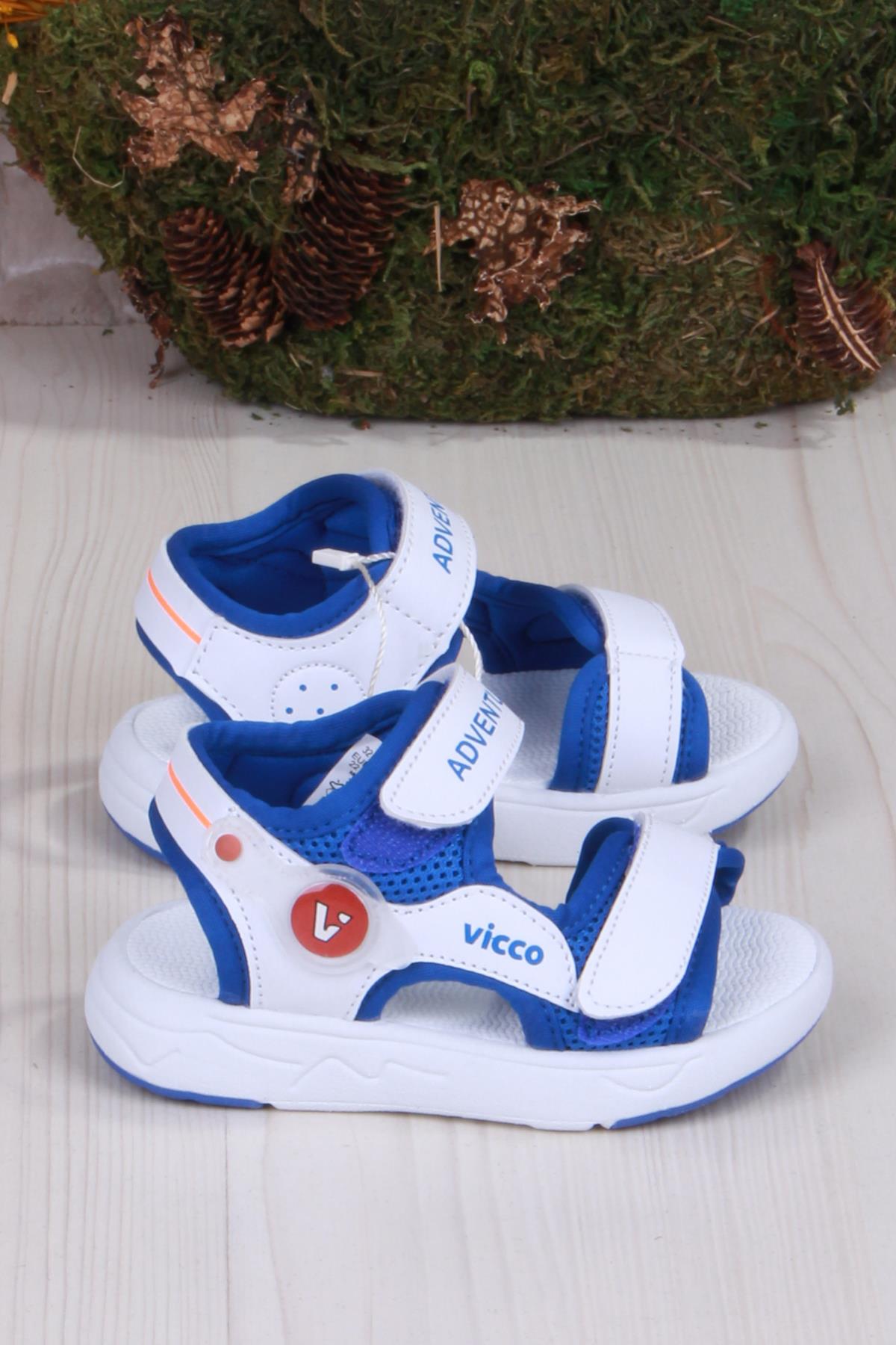 321.E24Y.210 Mocha Saks Mavi İlk Adım Erkek Çocuk Sandalet - Görsel 2