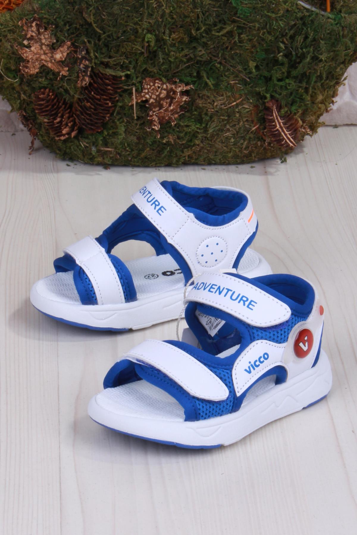 321.E24Y.210 Mocha Saks Mavi İlk Adım Erkek Çocuk Sandalet - Görsel 5