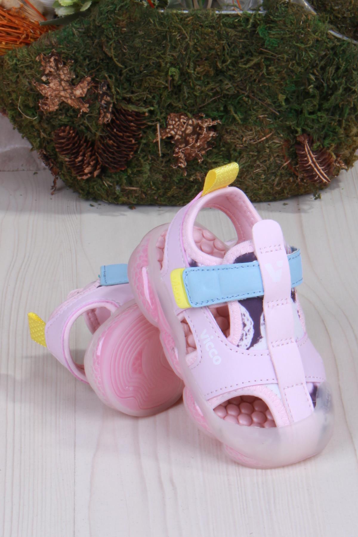 332.B25Y.217 Live Pudra Işıklı Kız Çocuk Sandalet - Görsel 3