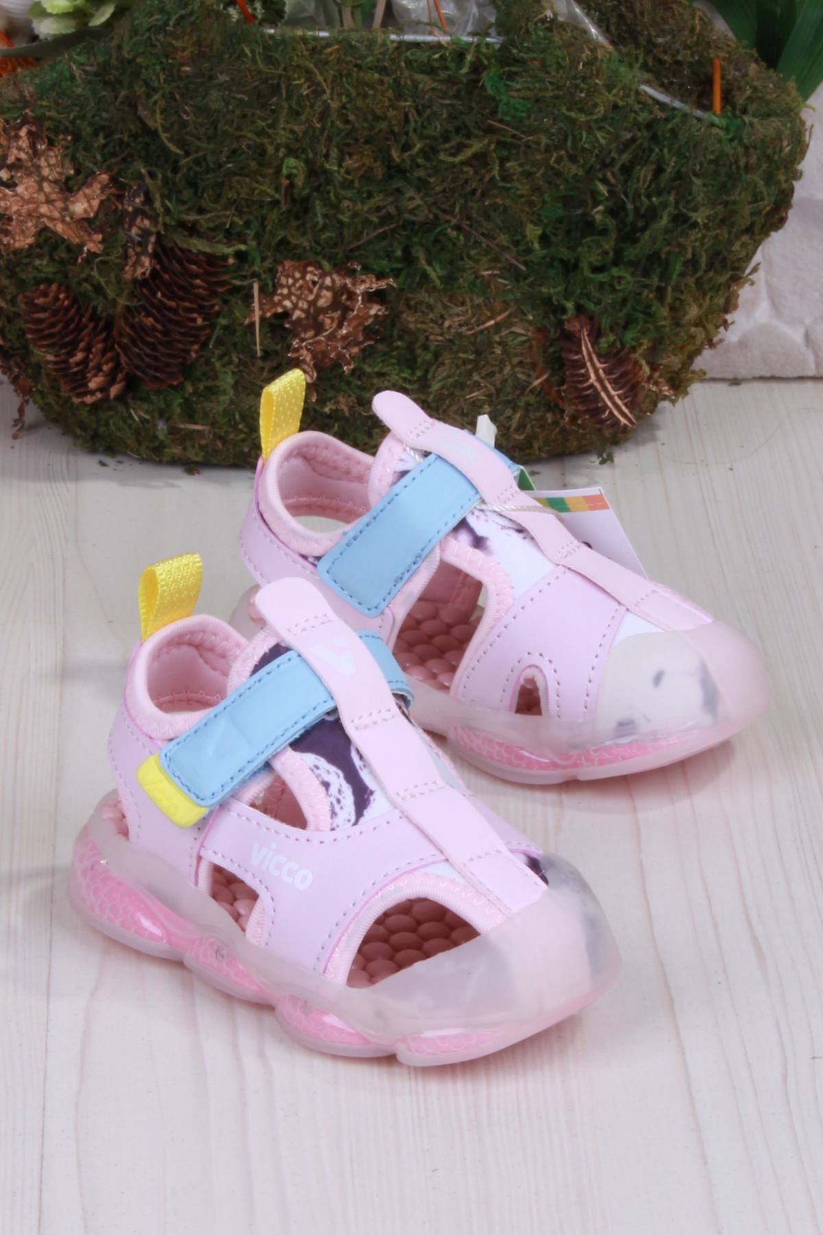 332.B25Y.217 Live Pudra Işıklı Kız Çocuk Sandalet - Görsel 4