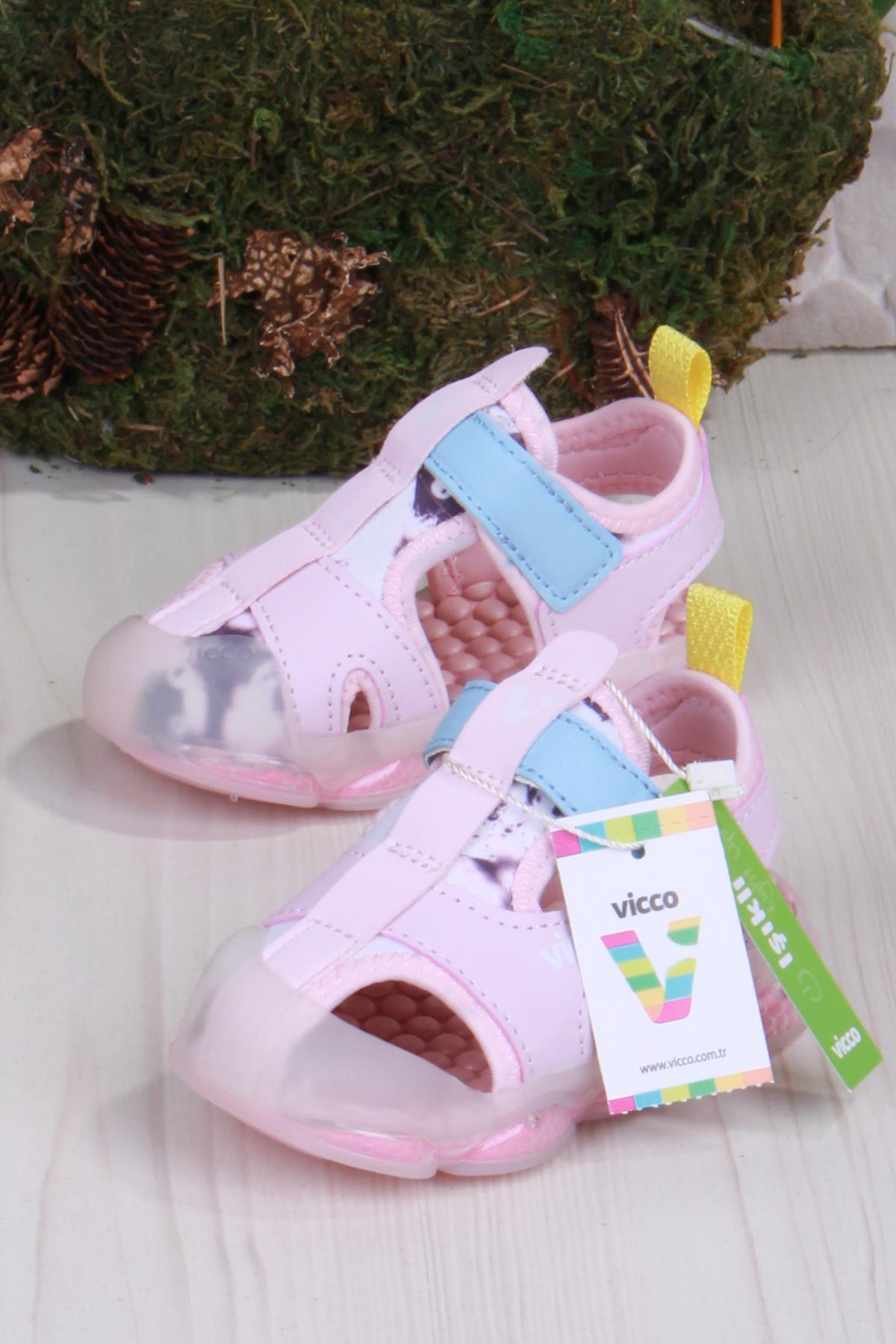 332.B25Y.217 Live Pudra Işıklı Kız Çocuk Sandalet - Görsel 5