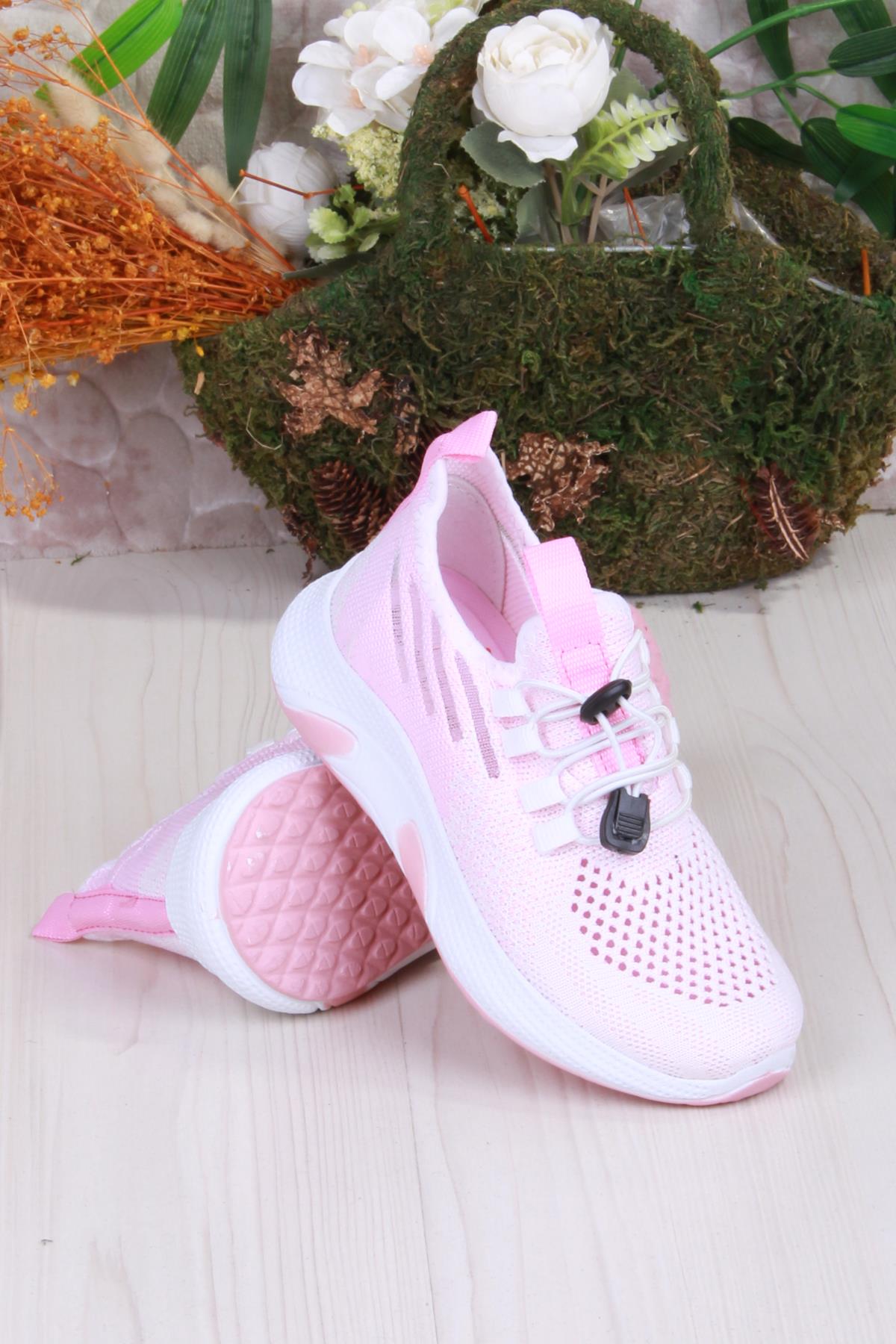 507051 Gossi Rahat Esnek Hafif Bağçıksız Tekstil Delikli Kız Çocuk Ayakkabı - Görsel 3