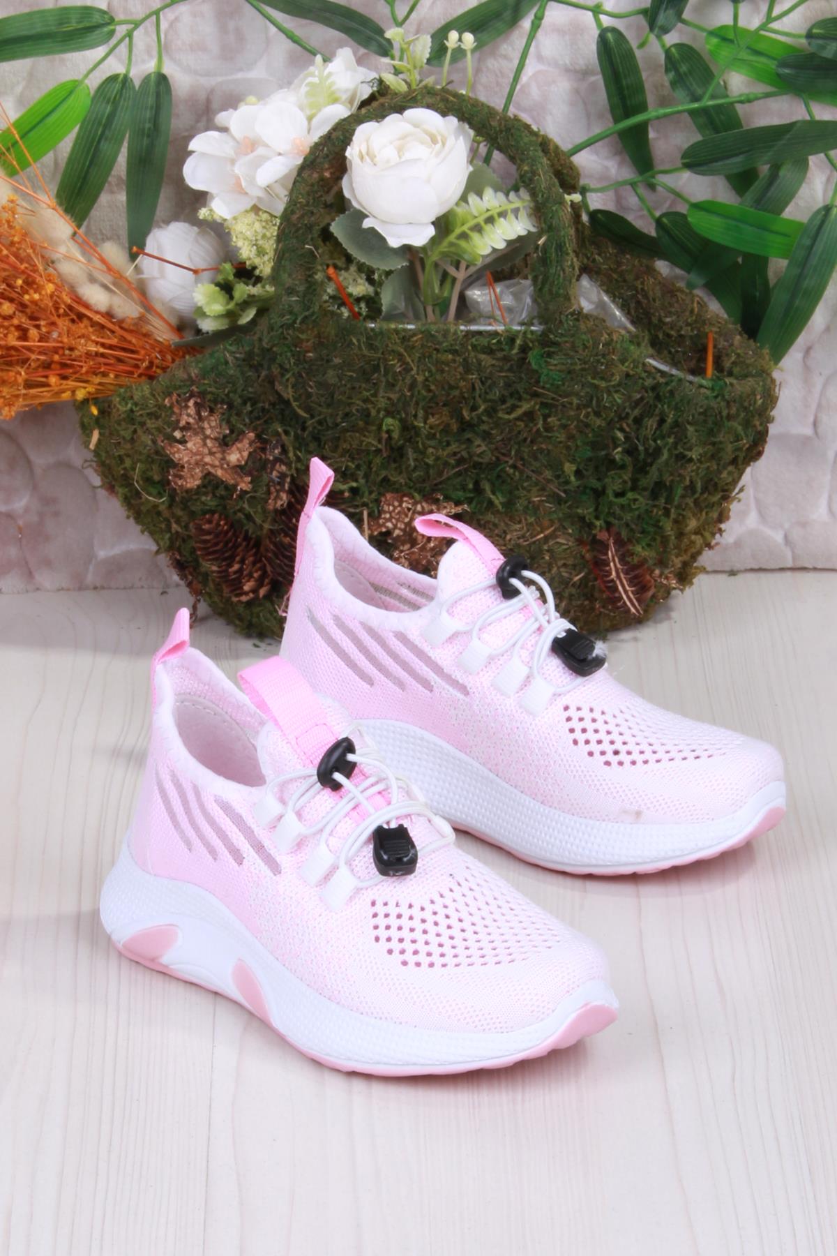 507051 Gossi Rahat Esnek Hafif Bağçıksız Tekstil Delikli Kız Çocuk Ayakkabı - Görsel 4