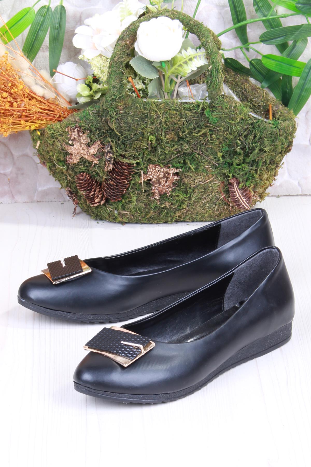 6075 Zeyn Cilt Tokalı Detaylı Yumuşak Rahat Kadın Babet - Görsel 5