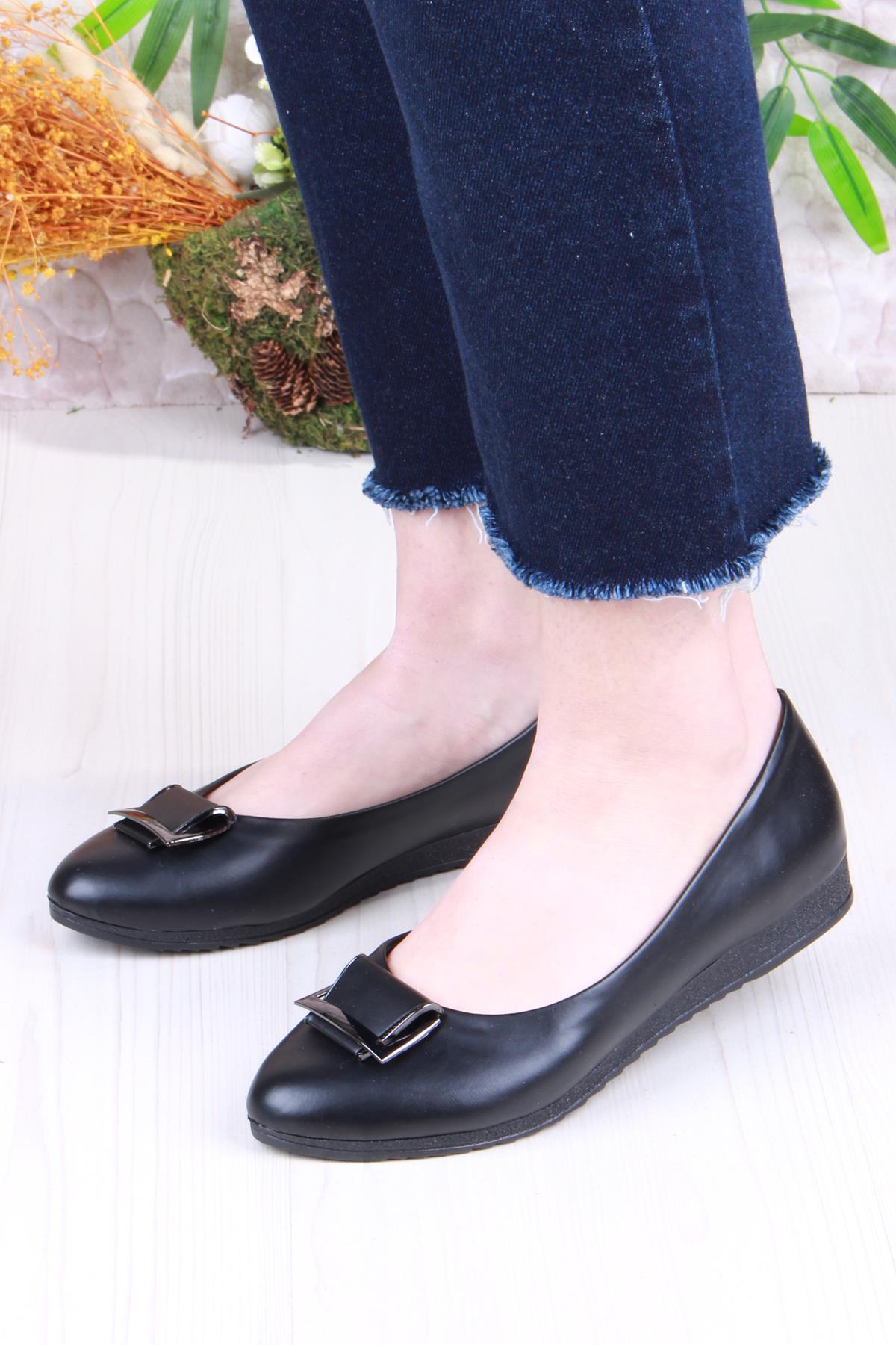 6012 Zeyn Cilt Tokalı Detaylı Yumuşak Rahat Kadın Babet - Görsel 3