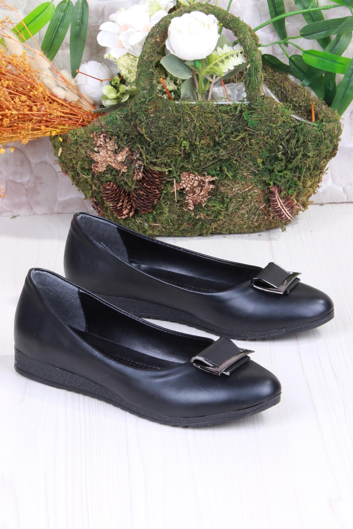 6012 Zeyn Cilt Tokalı Detaylı Yumuşak Rahat Kadın Babet - Görsel 4