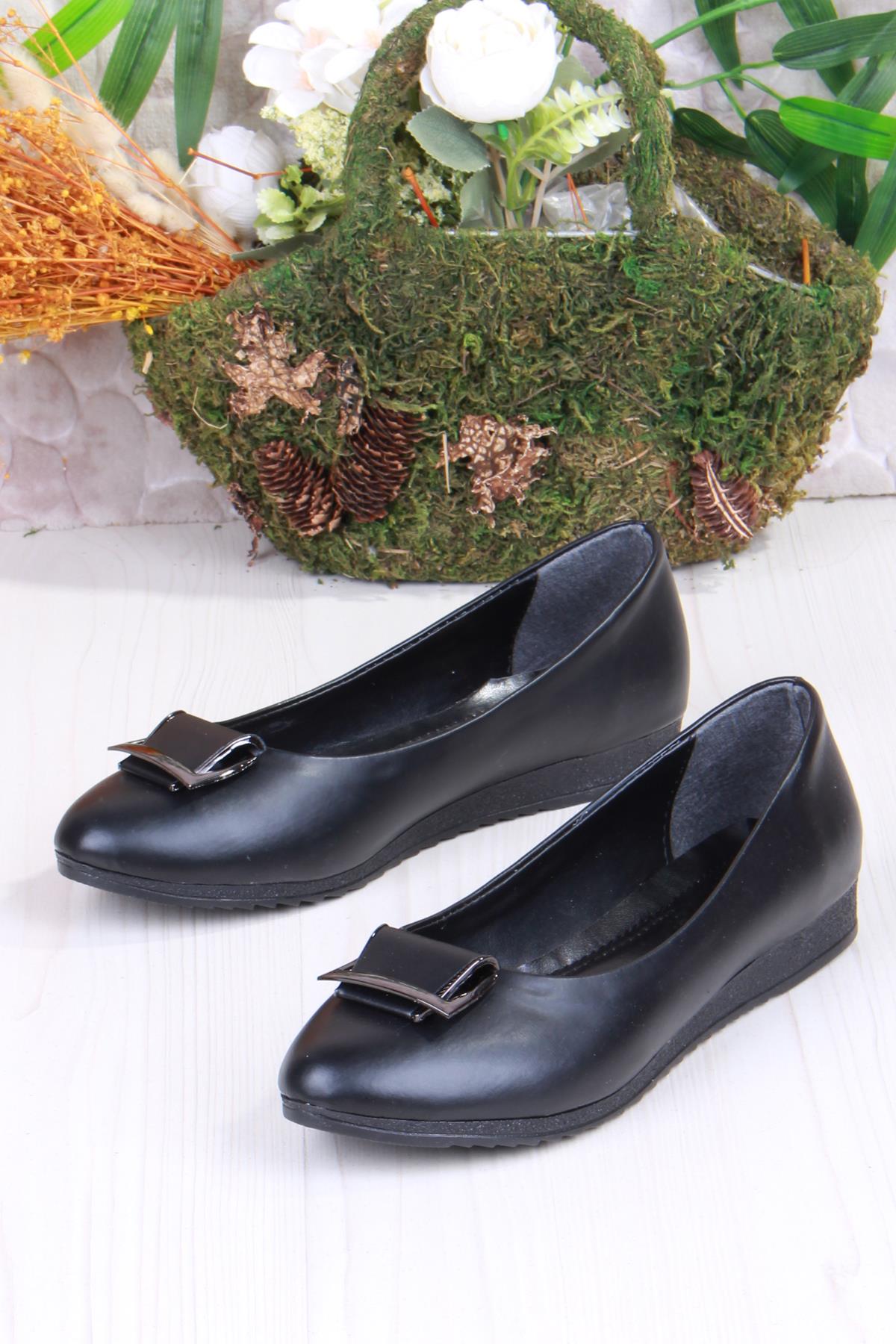 6012 Zeyn Cilt Tokalı Detaylı Yumuşak Rahat Kadın Babet - Görsel 5