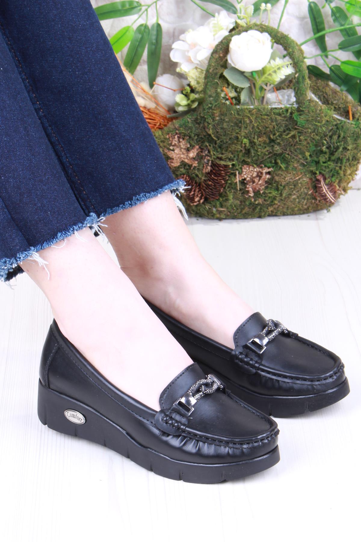 35515 Star Rahat Yumuşak Toka Detaylı Kadın Babet - Görsel 2