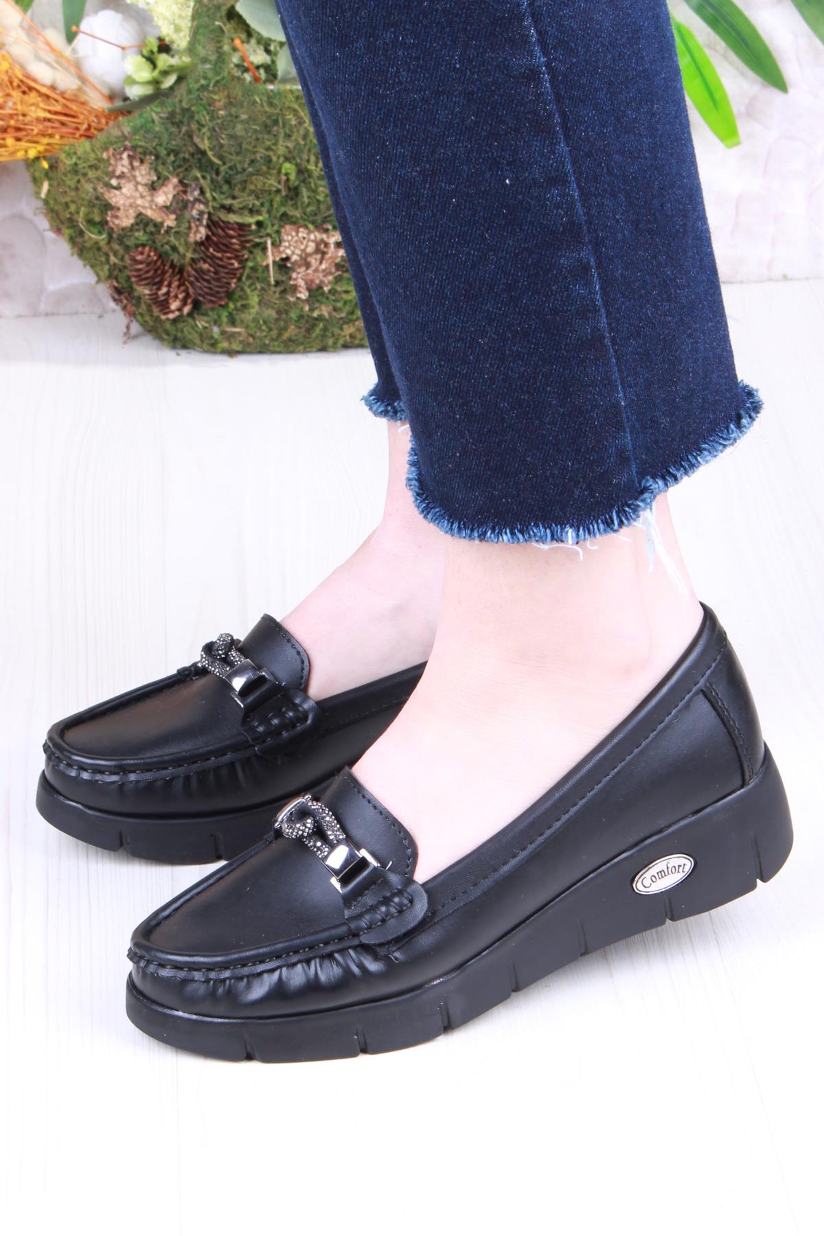 35515 Star Rahat Yumuşak Toka Detaylı Kadın Babet - Görsel 3