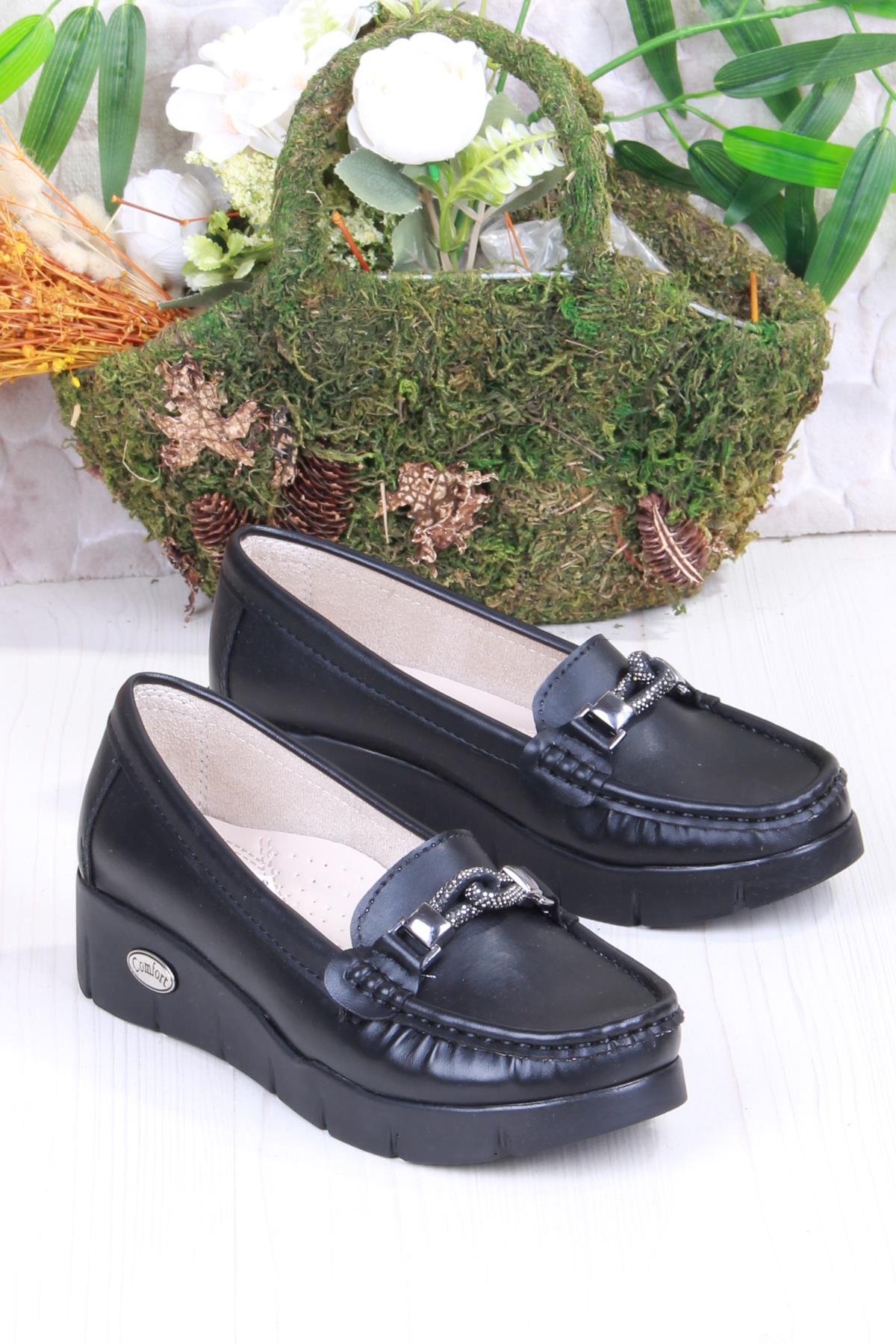 35515 Star Rahat Yumuşak Toka Detaylı Kadın Babet - Görsel 4