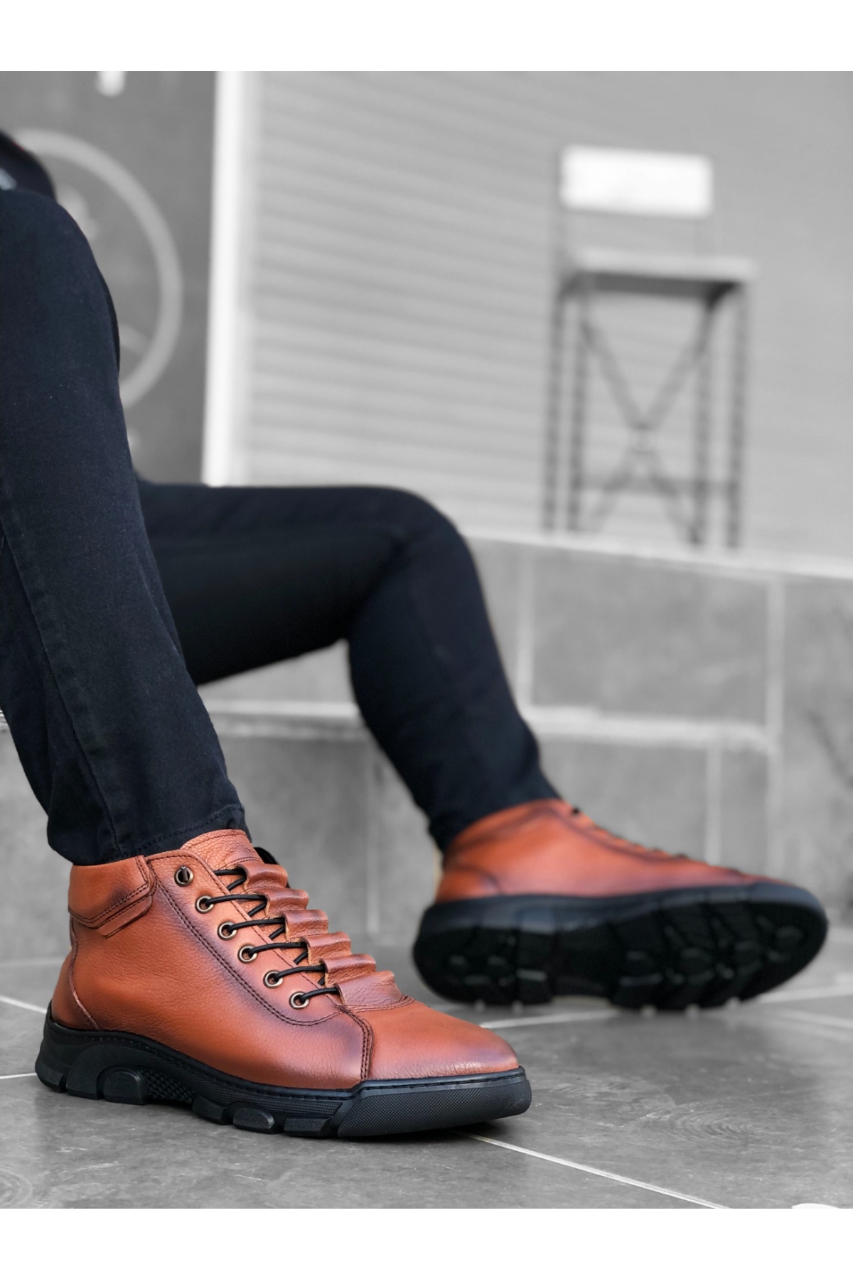Bağcıklı Hakiki Deri Erkek Bot TABA - Görsel 2