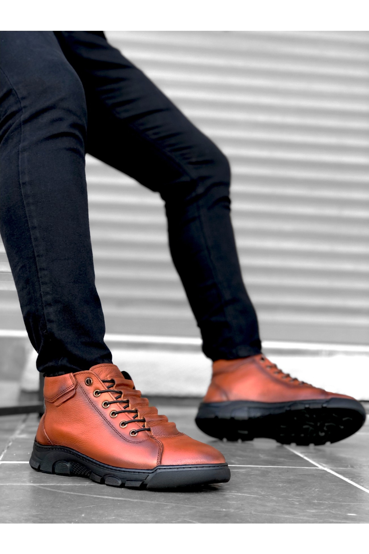 Bağcıklı Hakiki Deri Erkek Bot TABA - Görsel 3