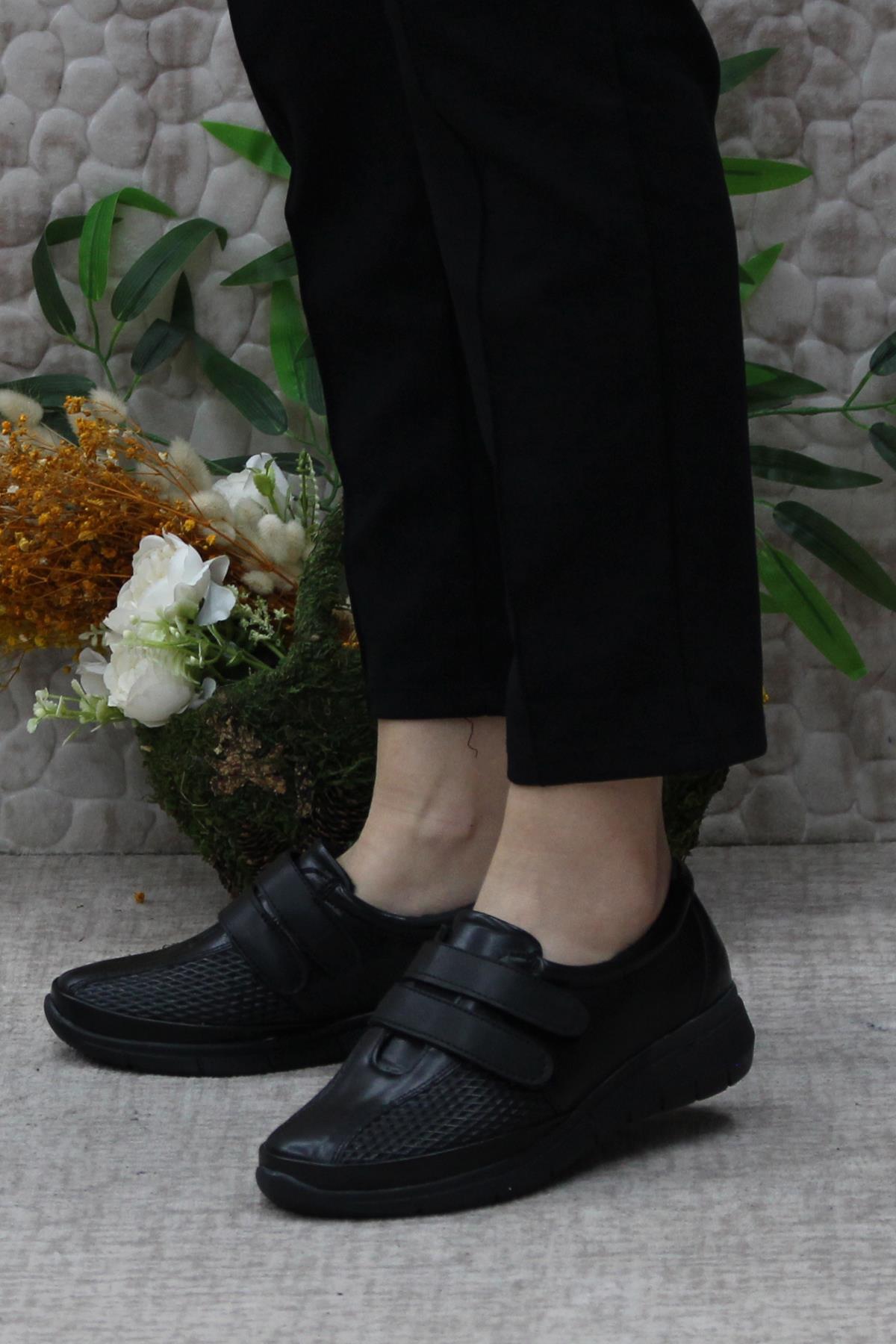 Gnd 42213 Siyah Cırtlı Hafif Rahat Esnek Taban Kadın Günlük Ayakkabı - Görsel 4