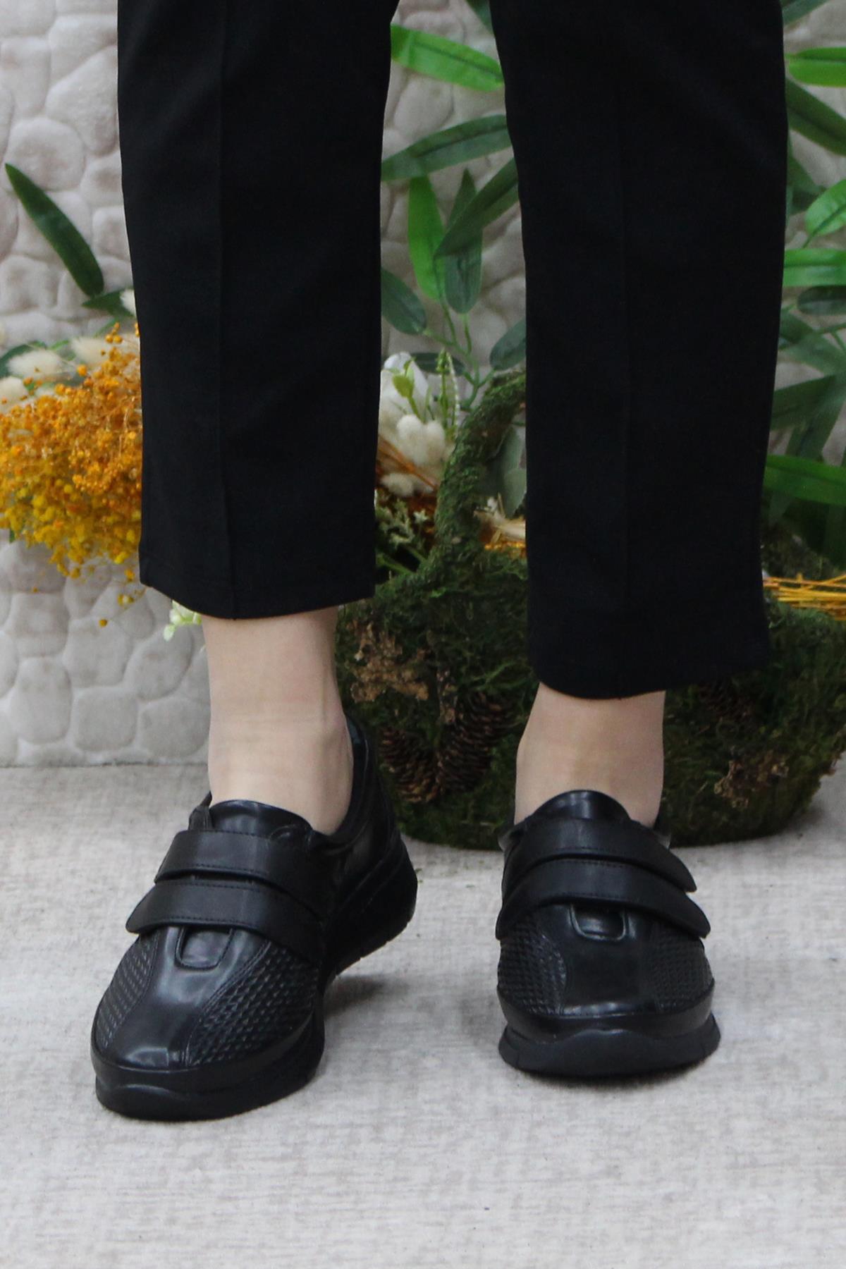 Gnd 42213 Siyah Cırtlı Hafif Rahat Esnek Taban Kadın Günlük Ayakkabı - Görsel 5