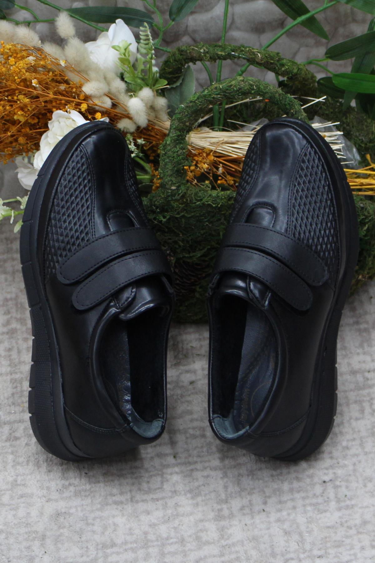 Gnd 42213 Siyah Cırtlı Hafif Rahat Esnek Taban Kadın Günlük Ayakkabı - Görsel 7