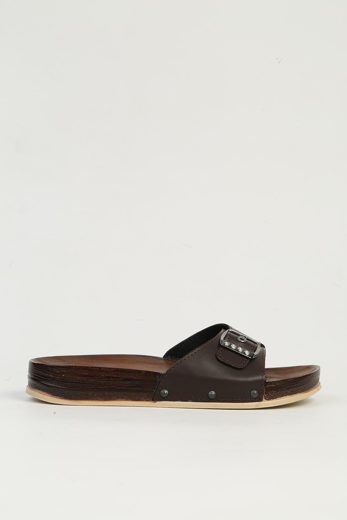 Kahve Kadın Terlik PC-7426 - Görsel 2