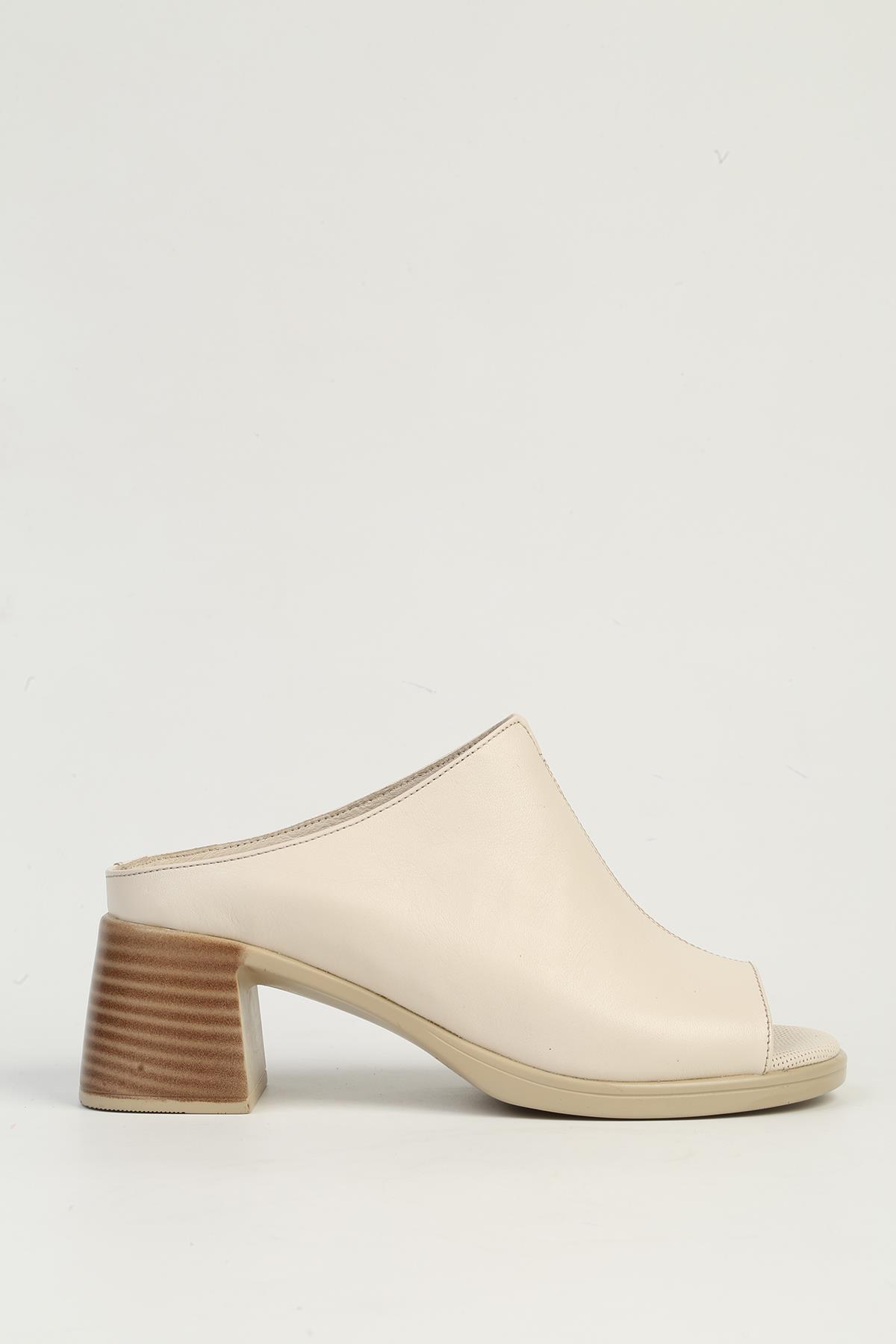 Krem Kadın Topuklu Ayakkabı PC-7396 - Görsel 2