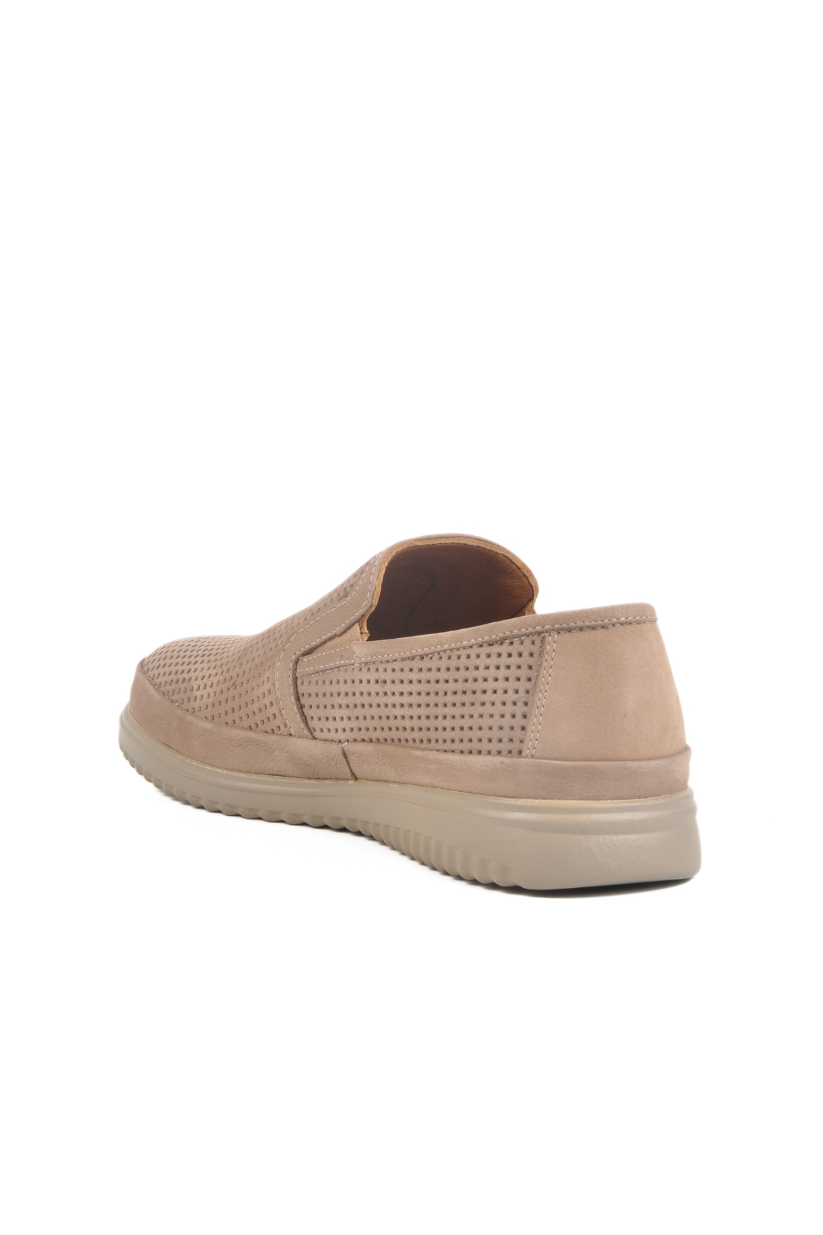 Vizon Nubuk Hakiki Deri Erkek Casual Ayakkabı LO2070-C200 M - Görsel 5