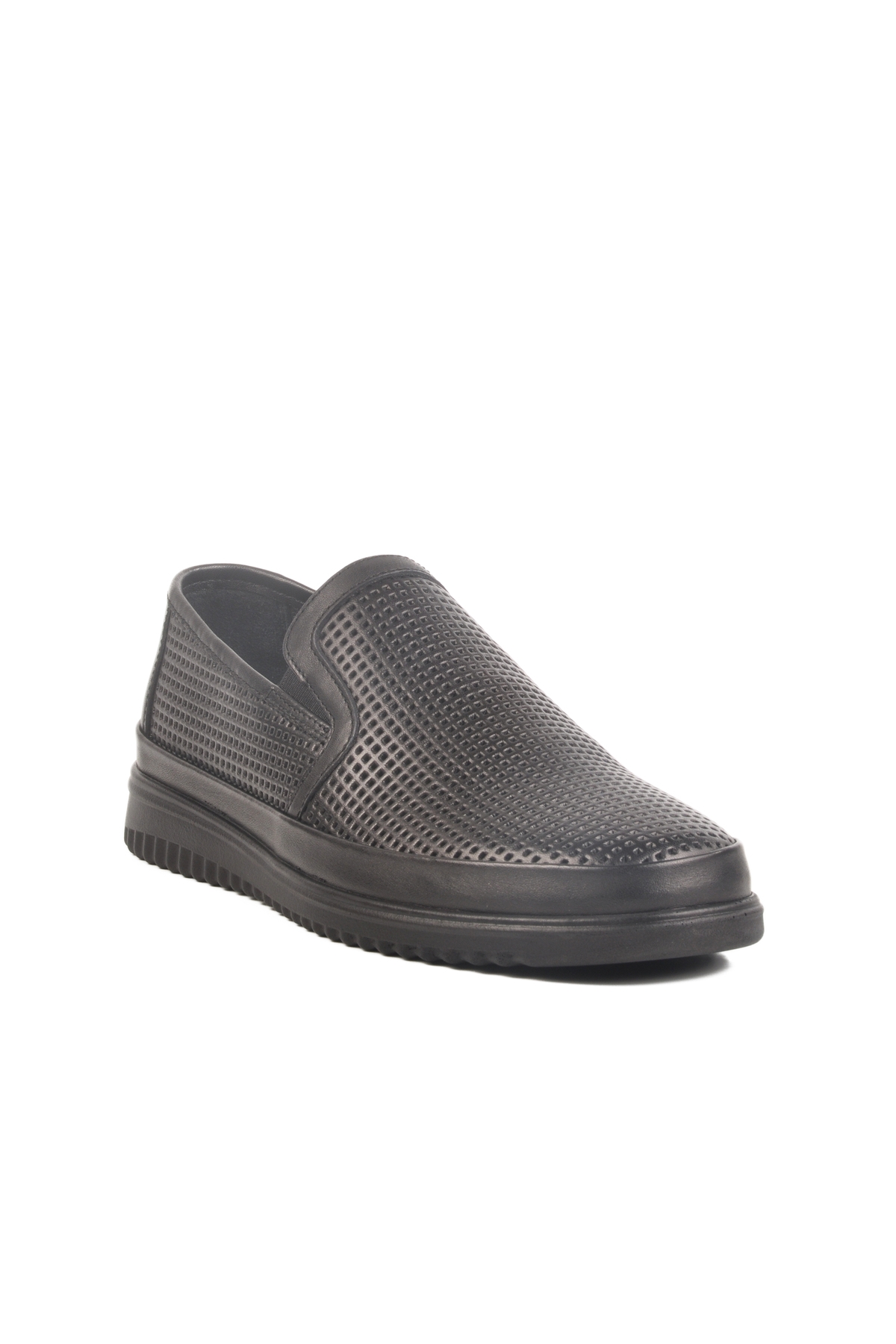 Siyah Hakiki Deri Erkek Casual Ayakkabı LO2070-C200 M - Görsel 4