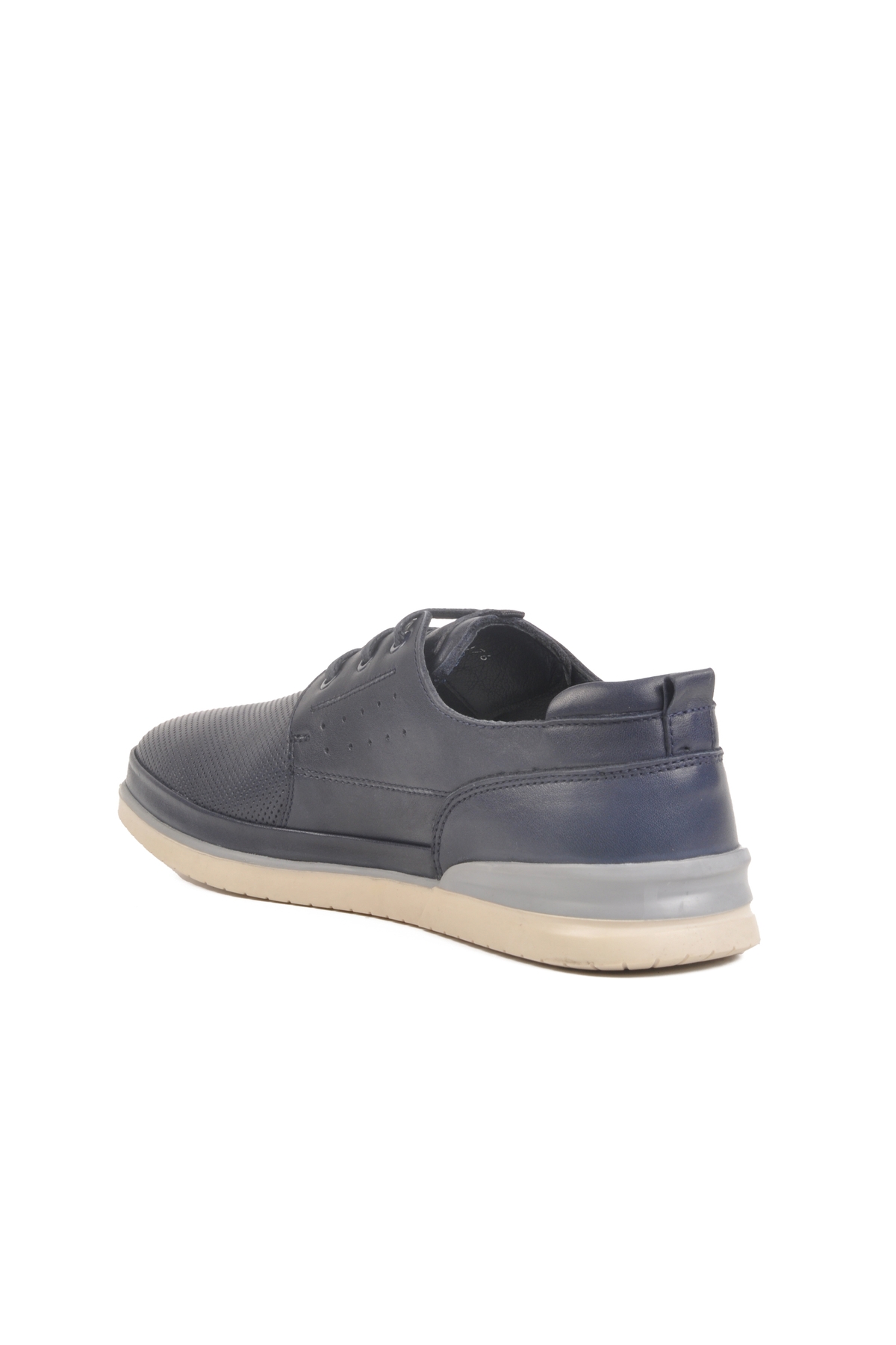 Lacivert Hakiki Deri Erkek Casual Ayakkabı Lion M - Görsel 5