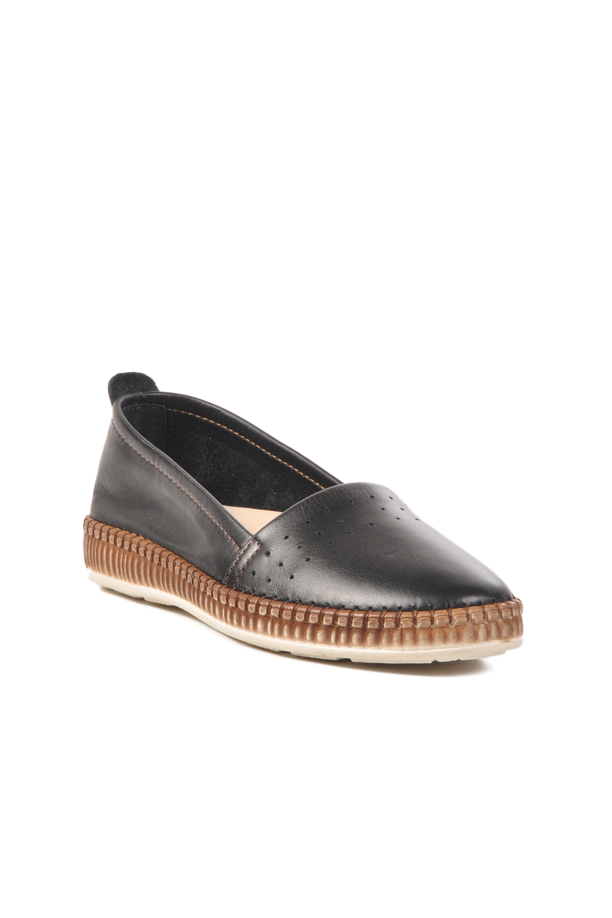 Siyah Hakiki Deri Kadın Casual Ayakkabı 231747 Z - Görsel 4