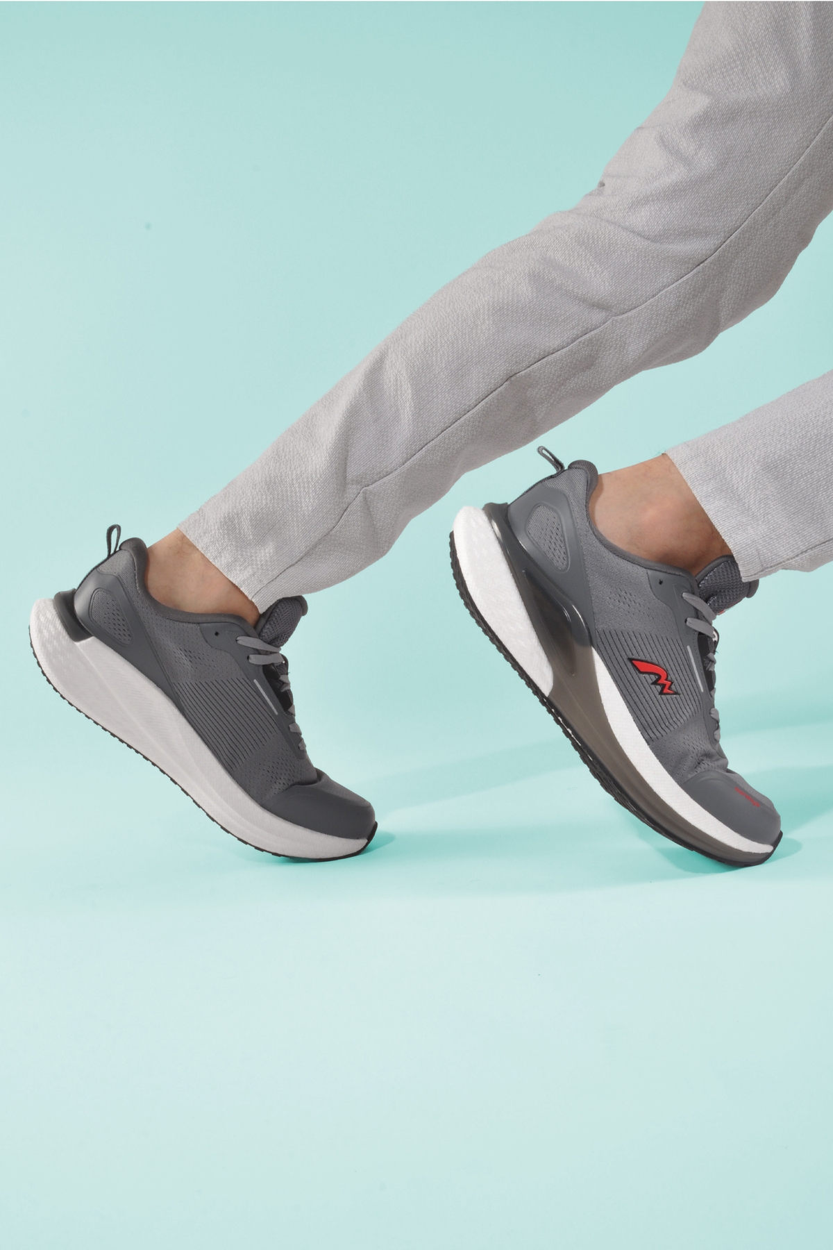 Füme Fileli Hafif Memory Foam Erkek Spor Ayakkabı M-5247 M - Görsel 4
