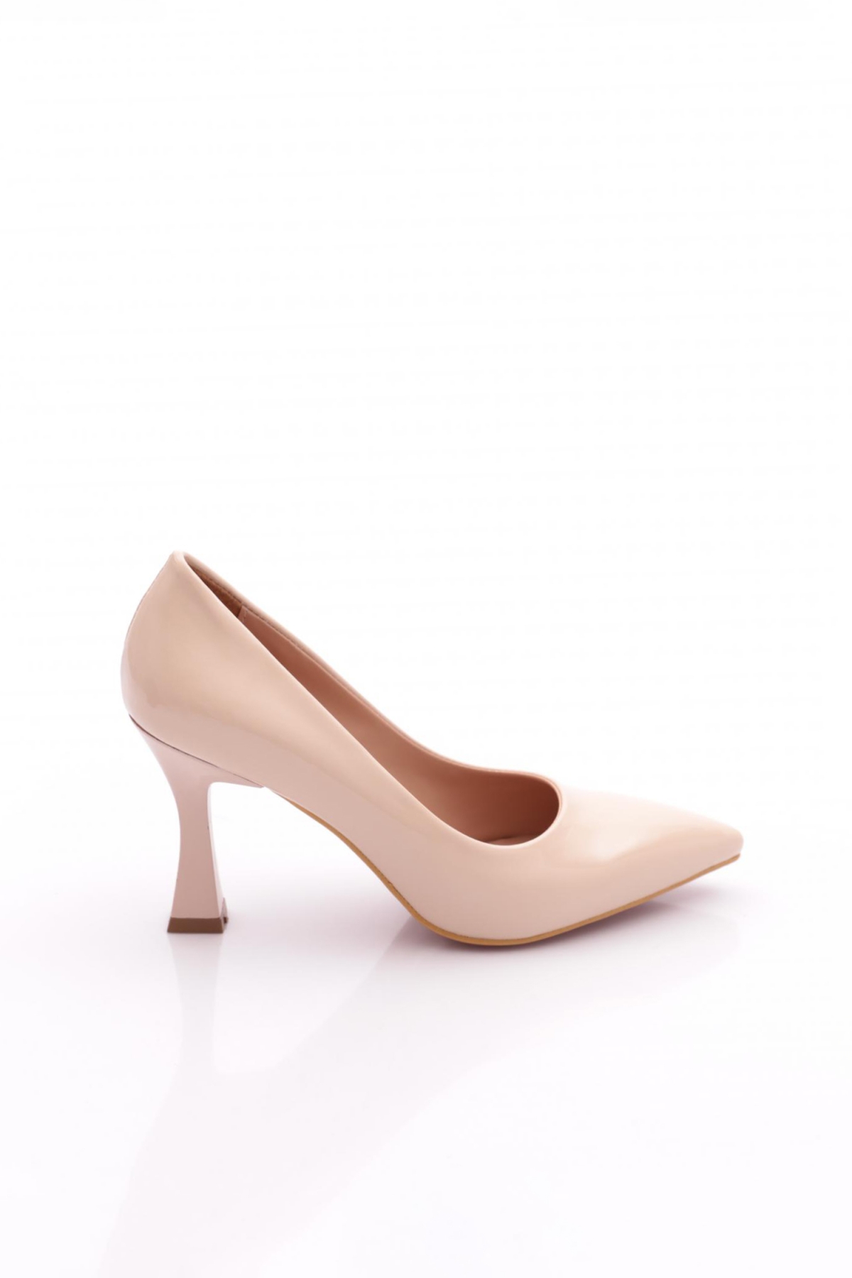 Dgn Dgn Bej 0620 Sivri Burun Parmak Dekolteli Uzun Topuklu Ayakkabi Topuklu Ayakkabı | Flo Bej - 2. görsel