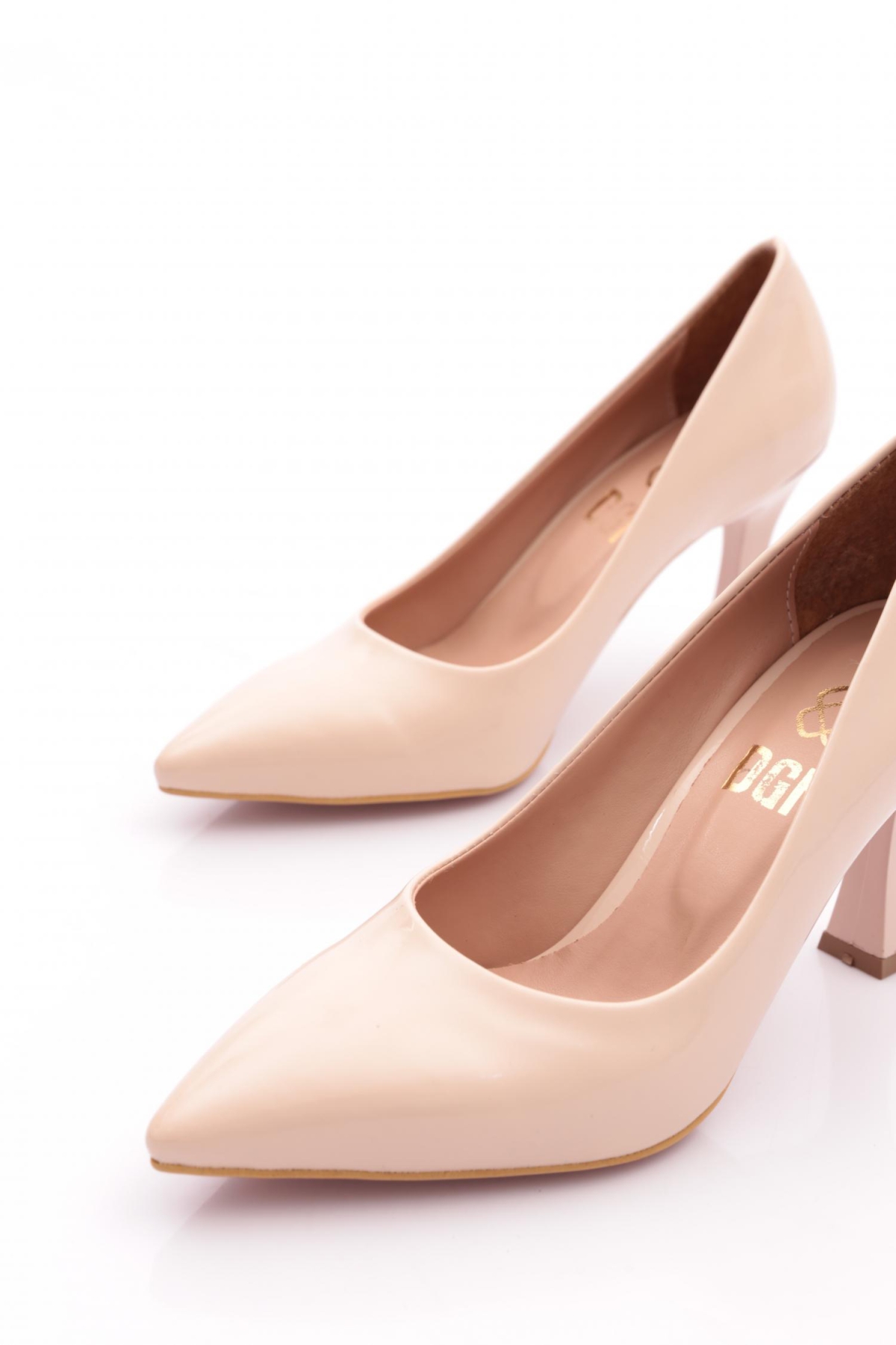 Dgn Dgn Bej 0620 Sivri Burun Parmak Dekolteli Uzun Topuklu Ayakkabi Topuklu Ayakkabı | Flo Bej - 5. görsel