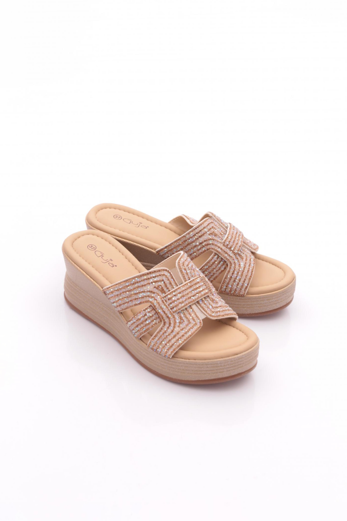 25Y399-1 Kadın Taşlı Terlik - Görsel 3