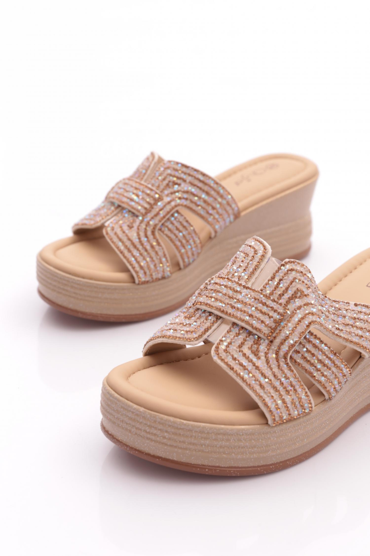 25Y399-1 Kadın Taşlı Terlik - Görsel 5