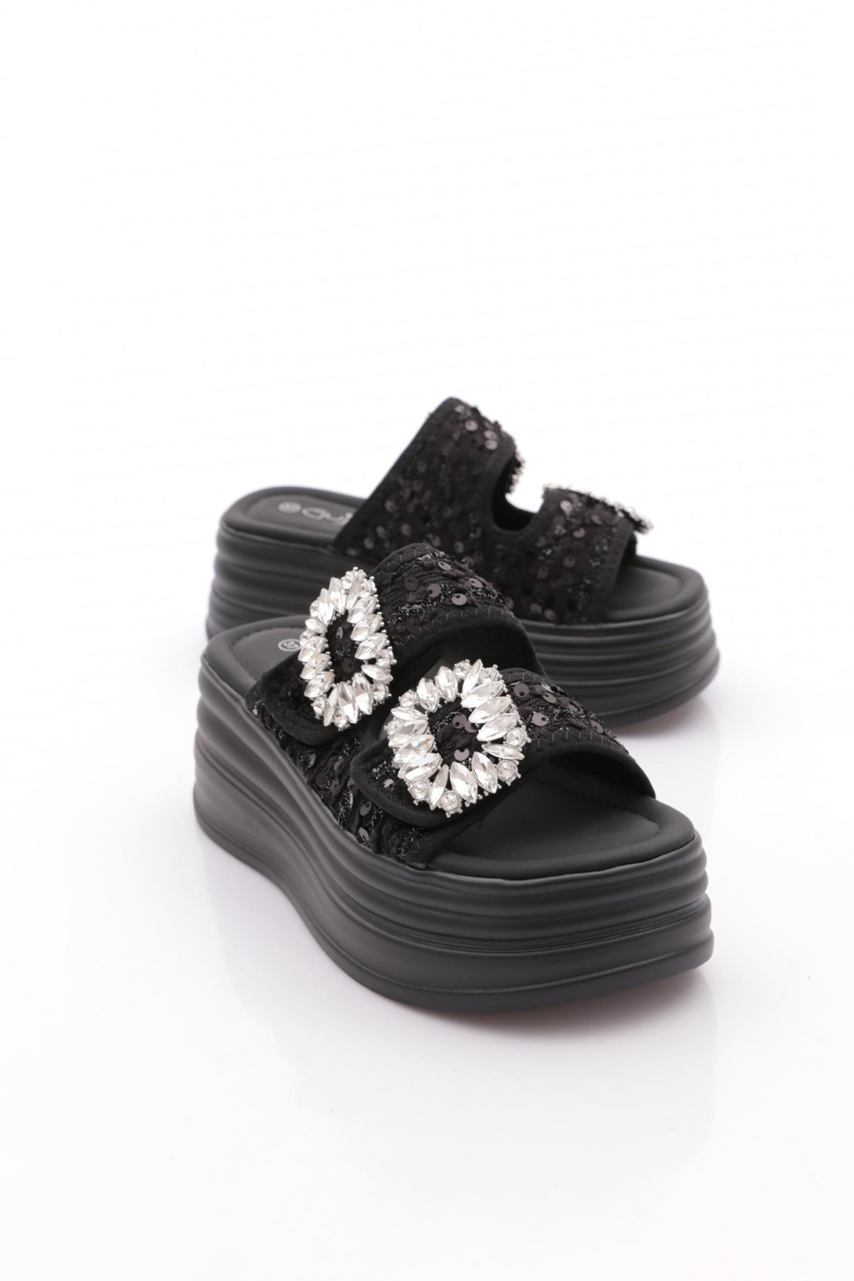 25Y405-2 Kadın Taşlı Terlik - Görsel 6