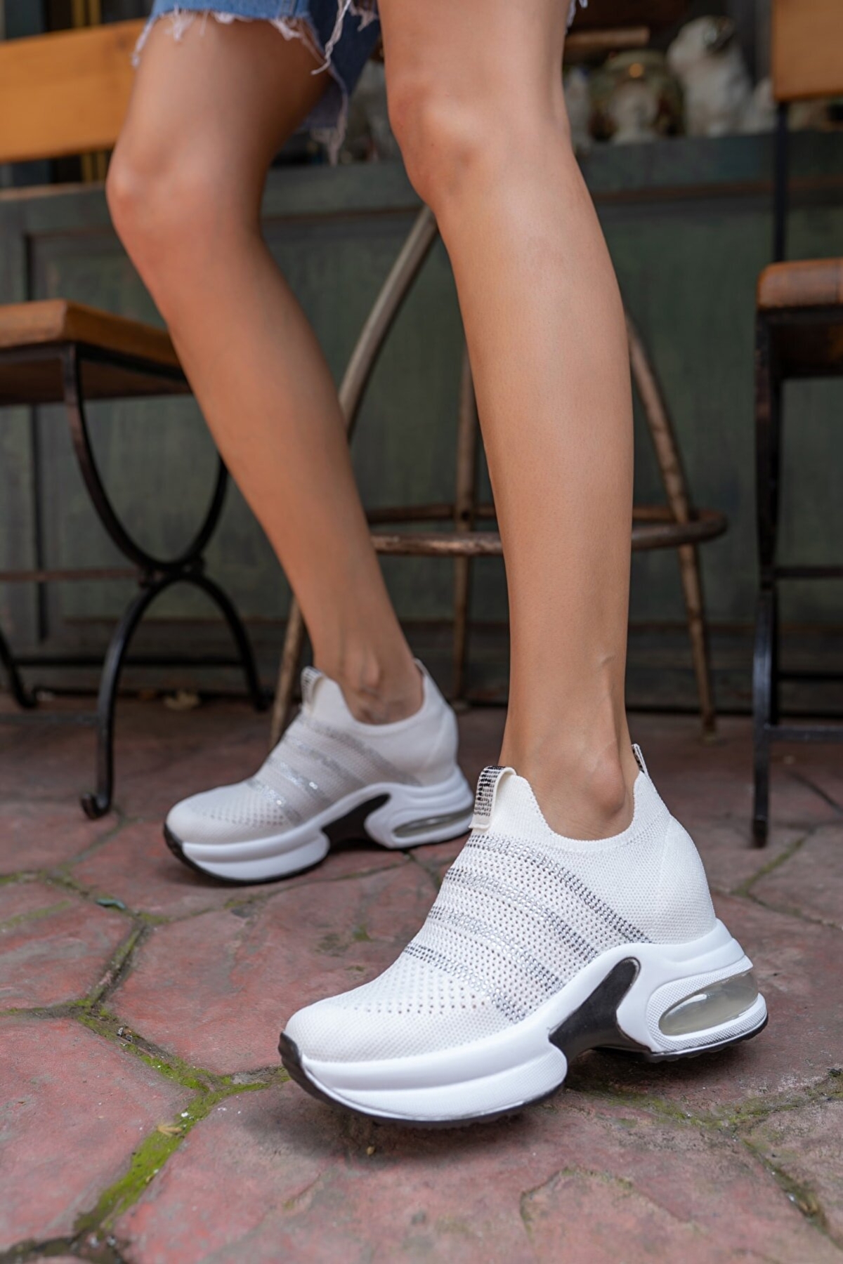 486401 Sneaker Gizli Topuk Kadın Spor Ayakkabı - Görsel 5