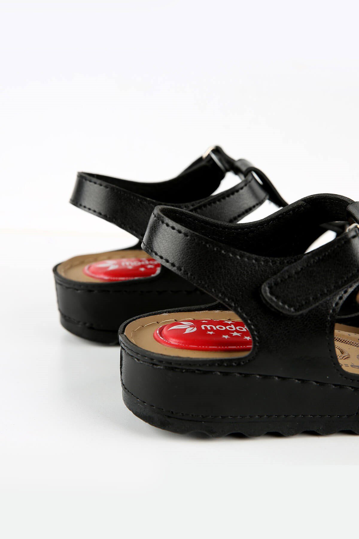 Kadın Çapraz Cırtlı Sandalet SİYAH - Görsel 3