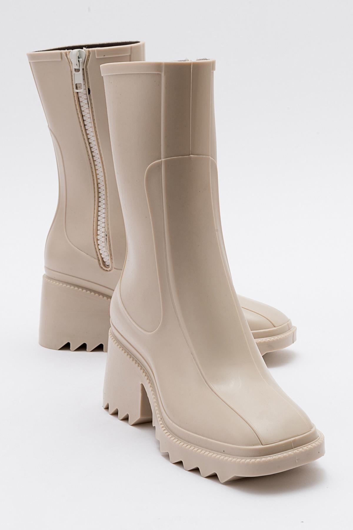 Kadın Uzun Yağmur Çizmesi BEJ - Görsel 2