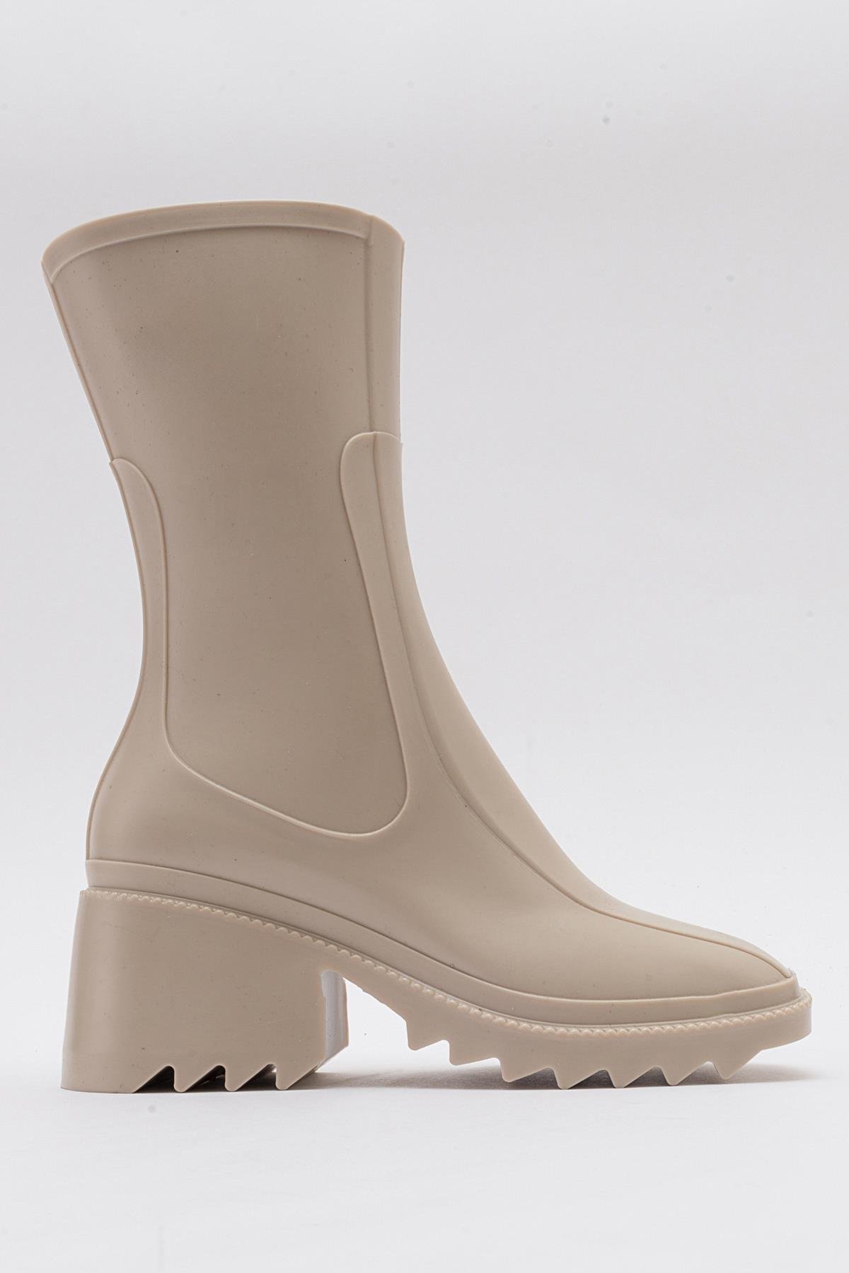 Kadın Uzun Yağmur Çizmesi BEJ - Görsel 3