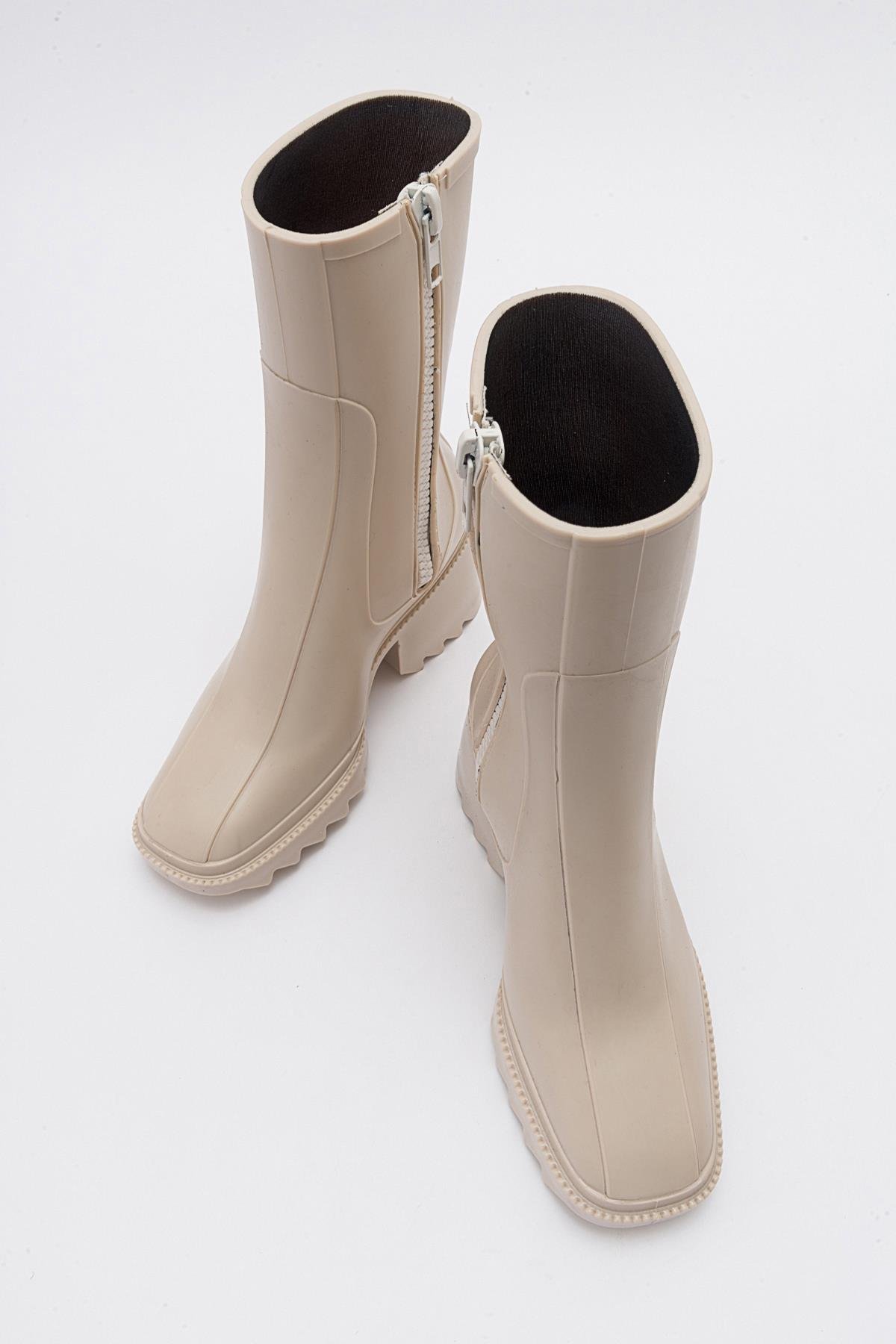 Kadın Uzun Yağmur Çizmesi BEJ - Görsel 6