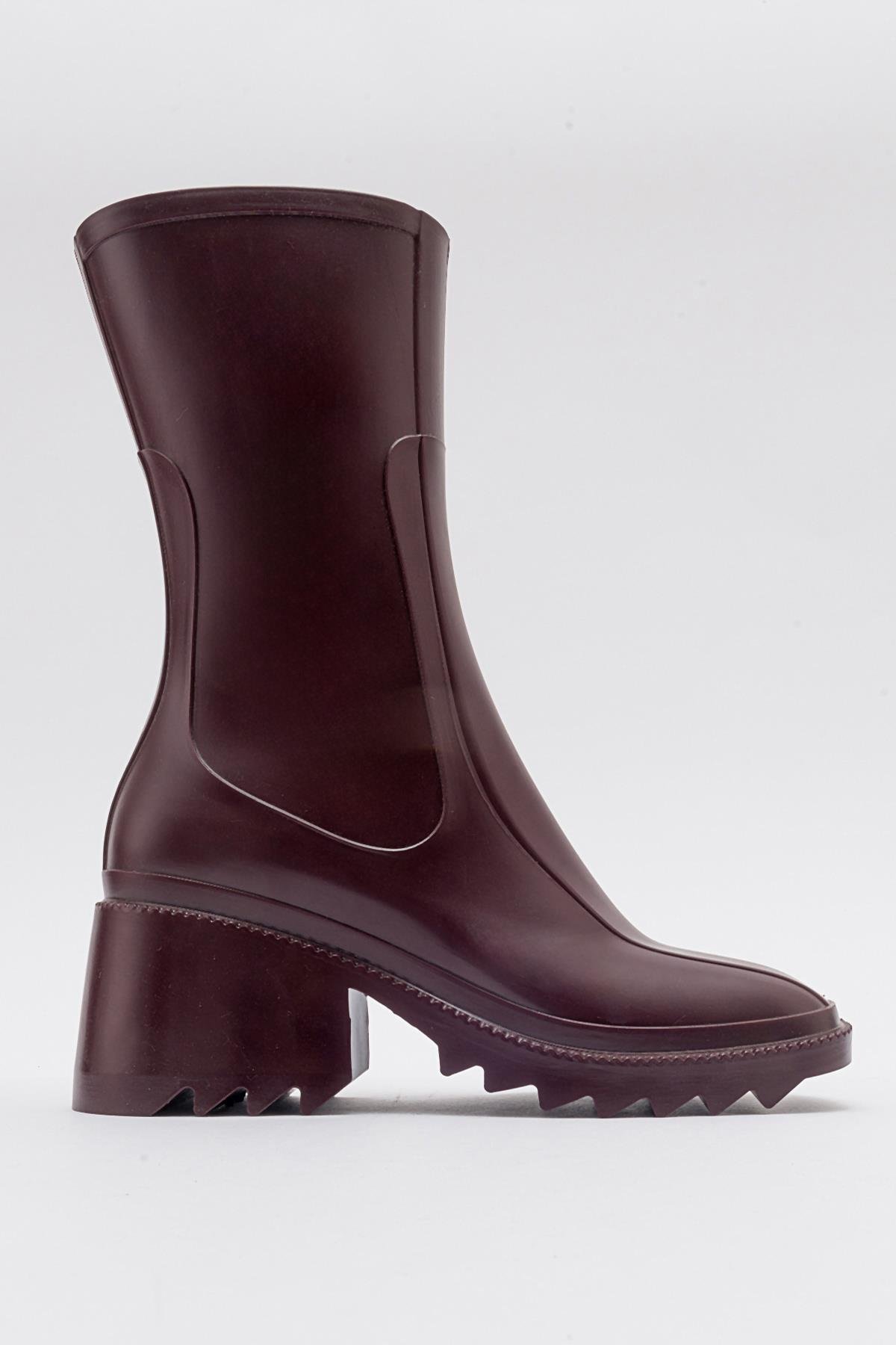 Kadın Uzun Yağmur Çizmesi BORDO - Görsel 3