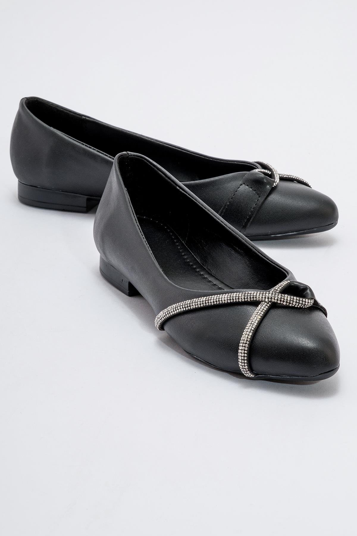 Kadın Taşlı Babet SİYAH CİLT - Görsel 2