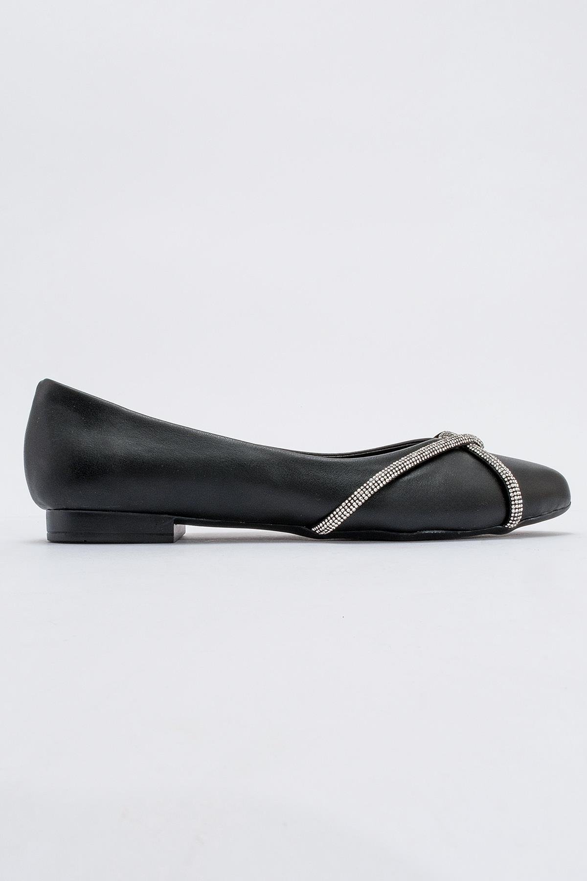 Kadın Taşlı Babet SİYAH CİLT - Görsel 3