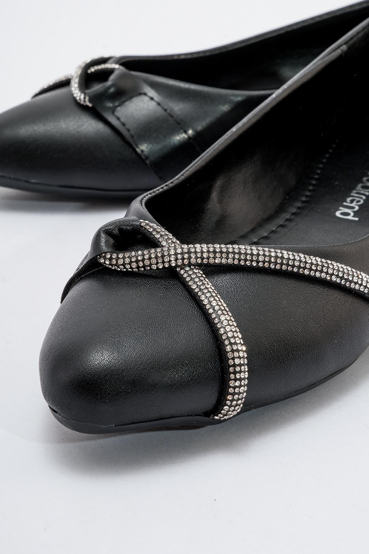 Kadın Taşlı Babet SİYAH CİLT - Görsel 4