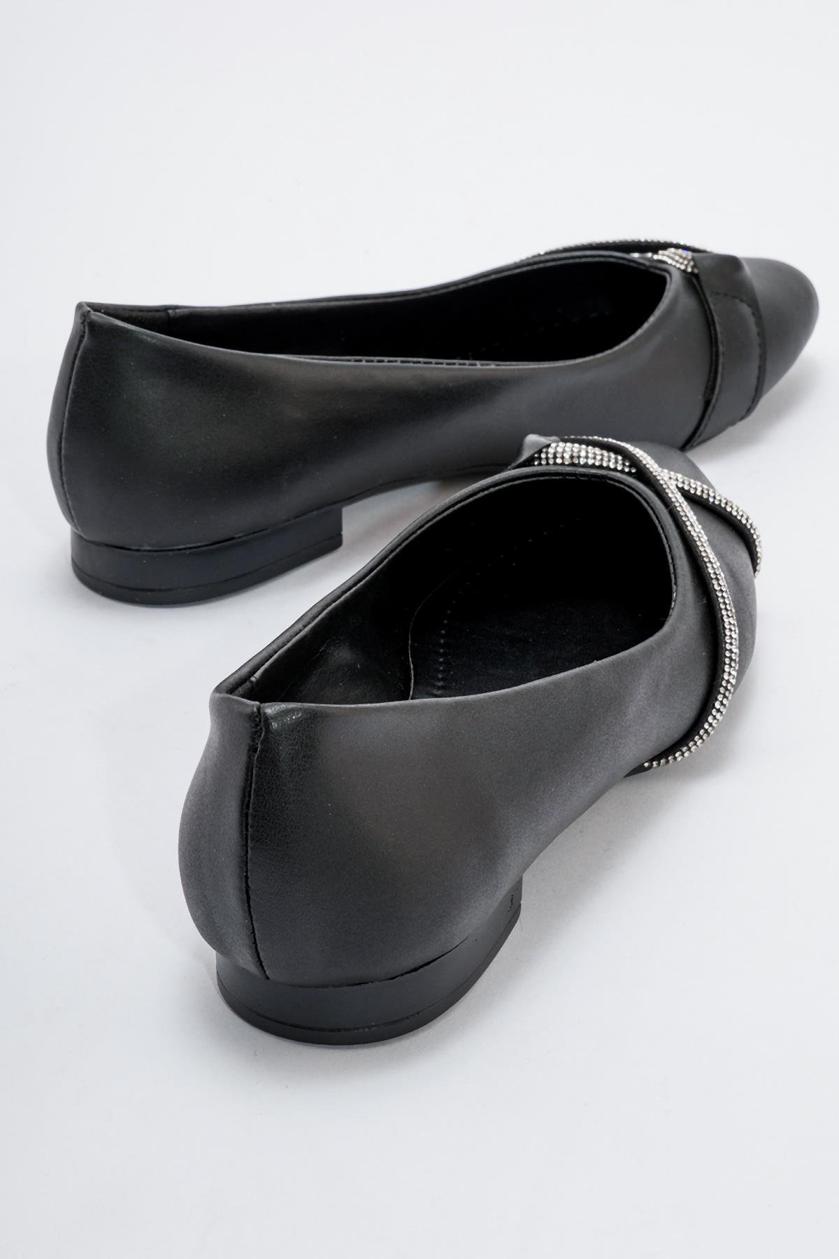 Kadın Taşlı Babet SİYAH CİLT - Görsel 5