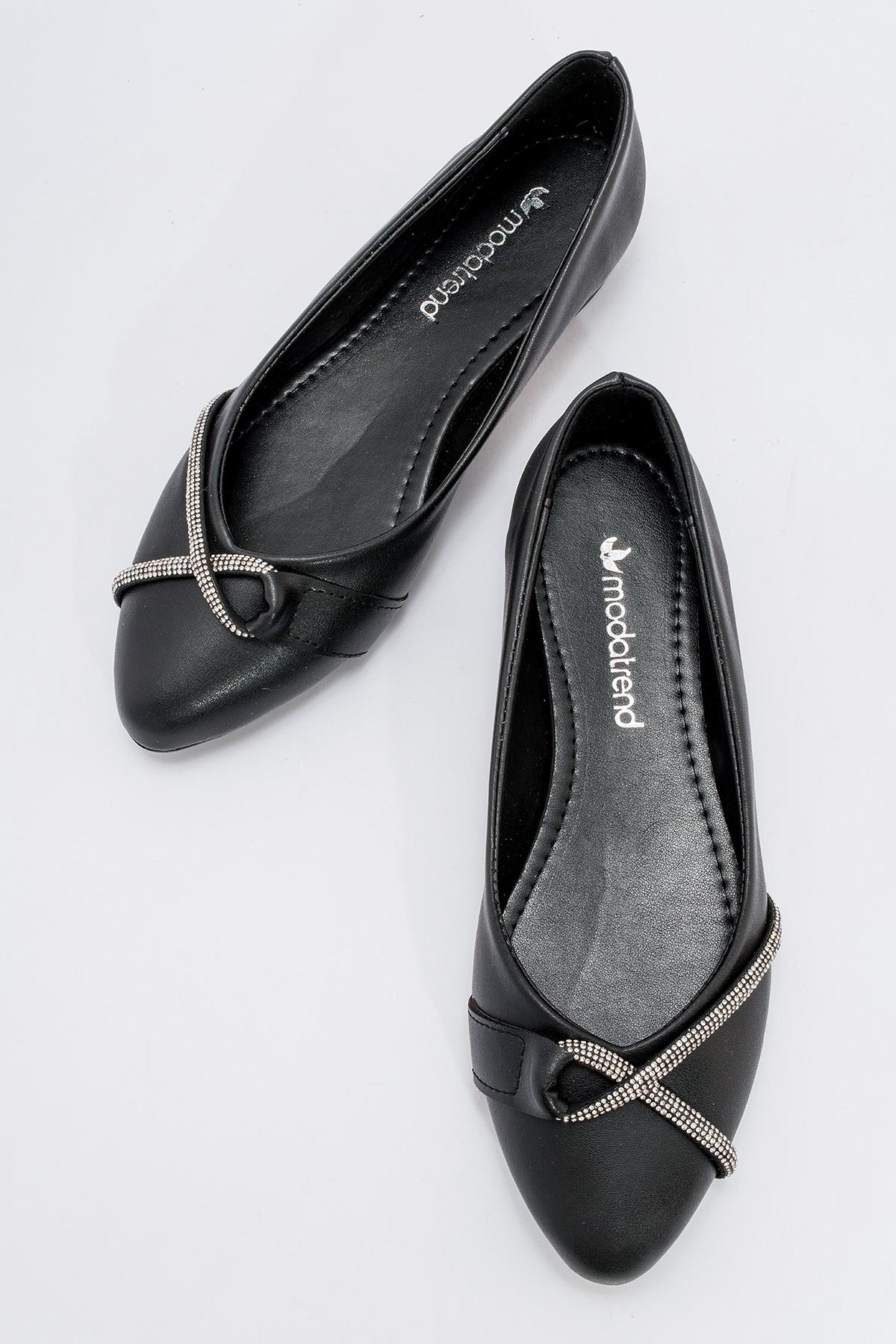 Kadın Taşlı Babet SİYAH CİLT - Görsel 6