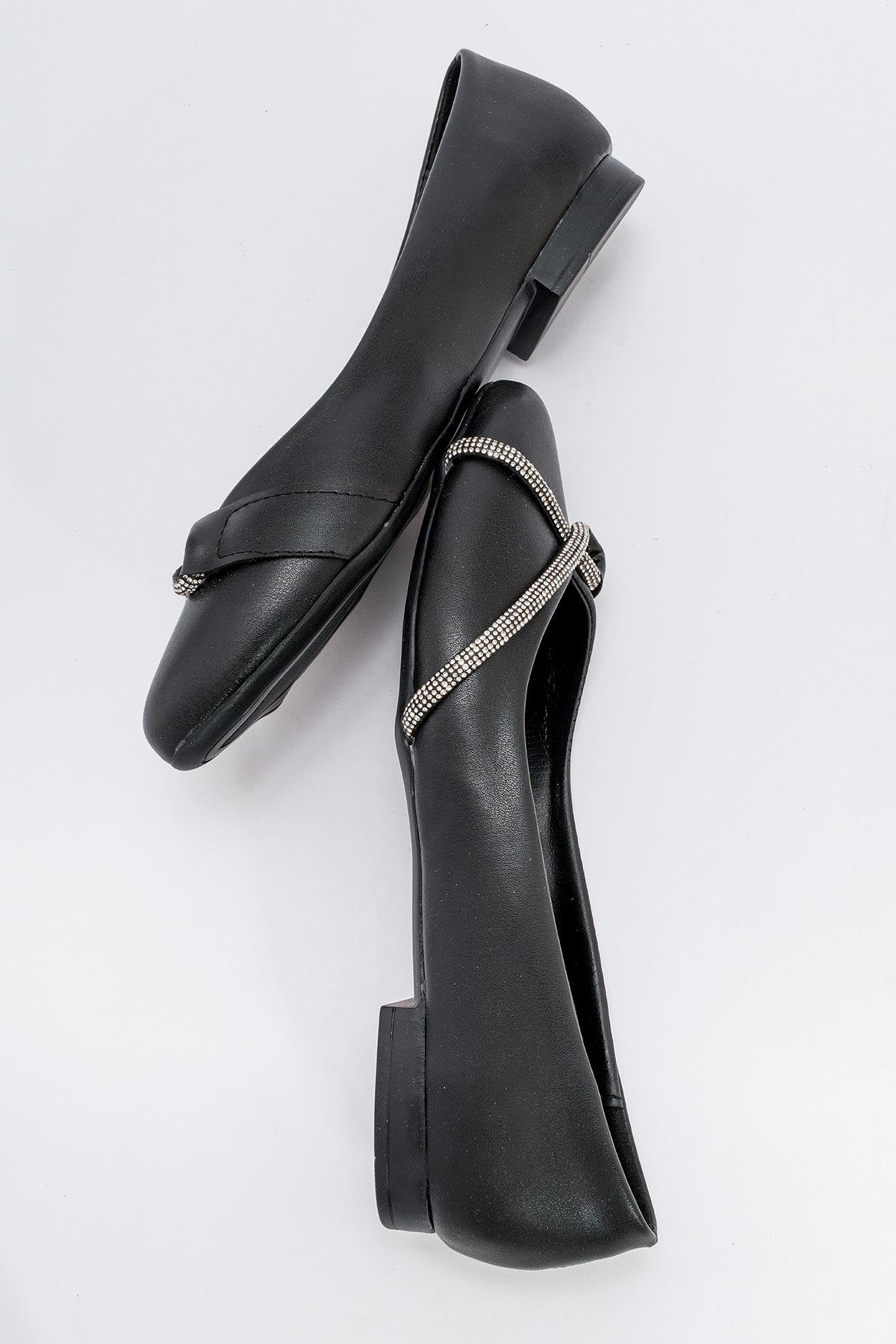 Kadın Taşlı Babet SİYAH CİLT - Görsel 7