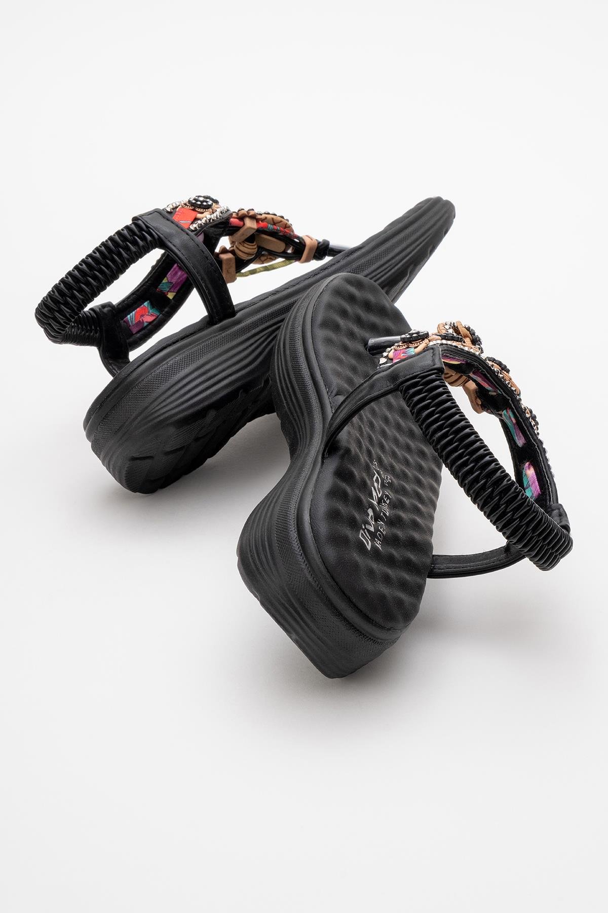 Kadın Aksesuarlı Sandalet SİYAH - Görsel 5