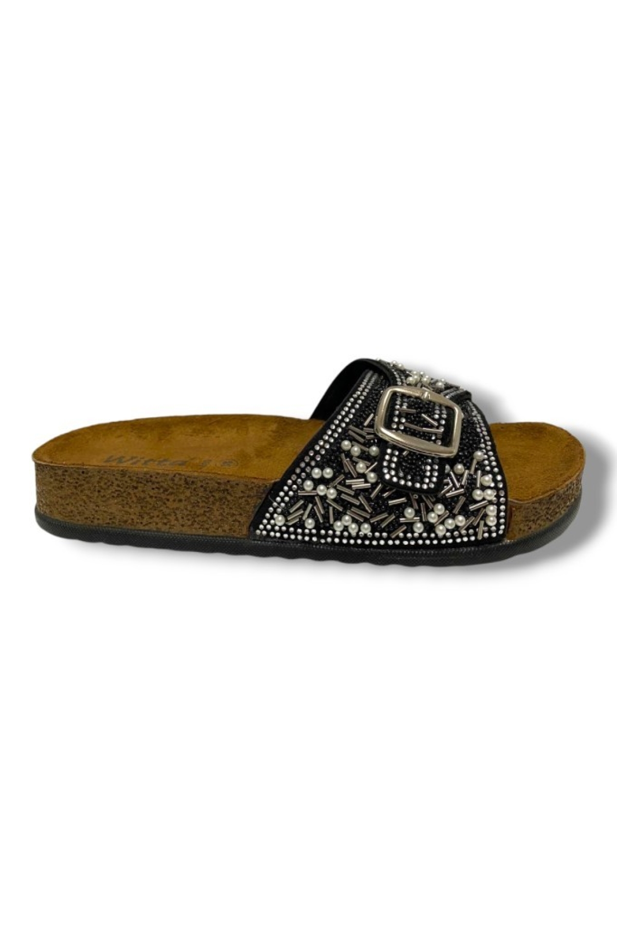 55403-25 Tek Bant Boncuk Taşli Anatomik Kadın Terlik - Görsel 3