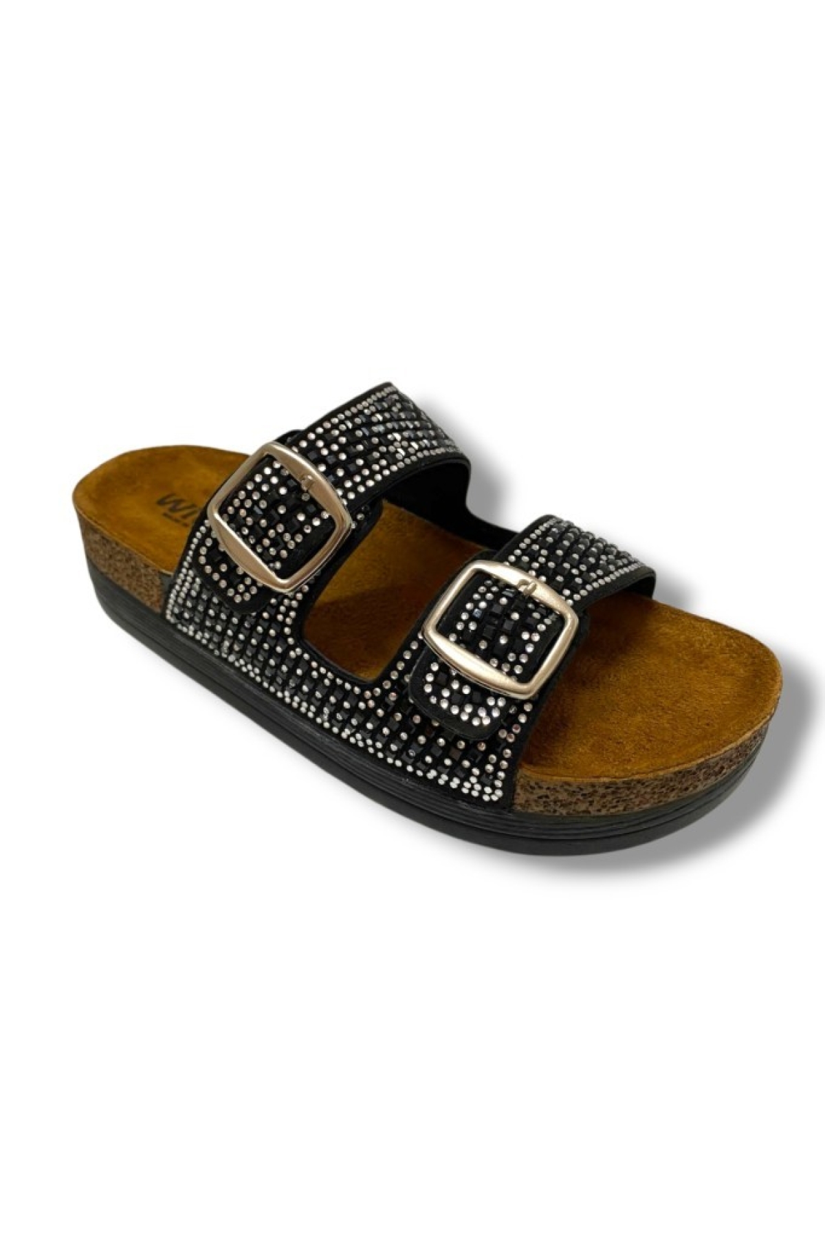 55302-25 Anatomik Çift Bant Taşli Kadın Terlik - Görsel 2