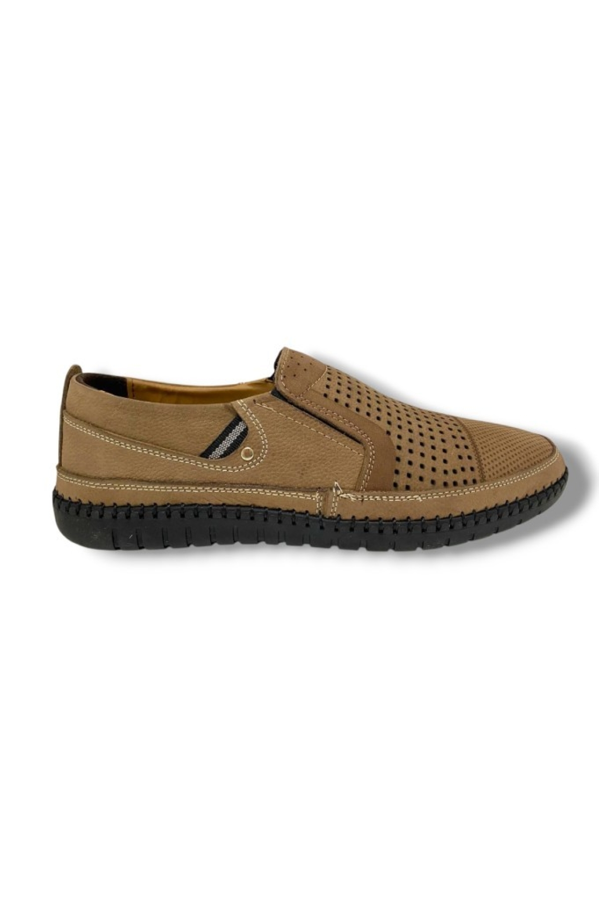 625-25 Hakiki Nubuk Deri Lastikli Anatomik Erkek Ayakkabı - Görsel 3