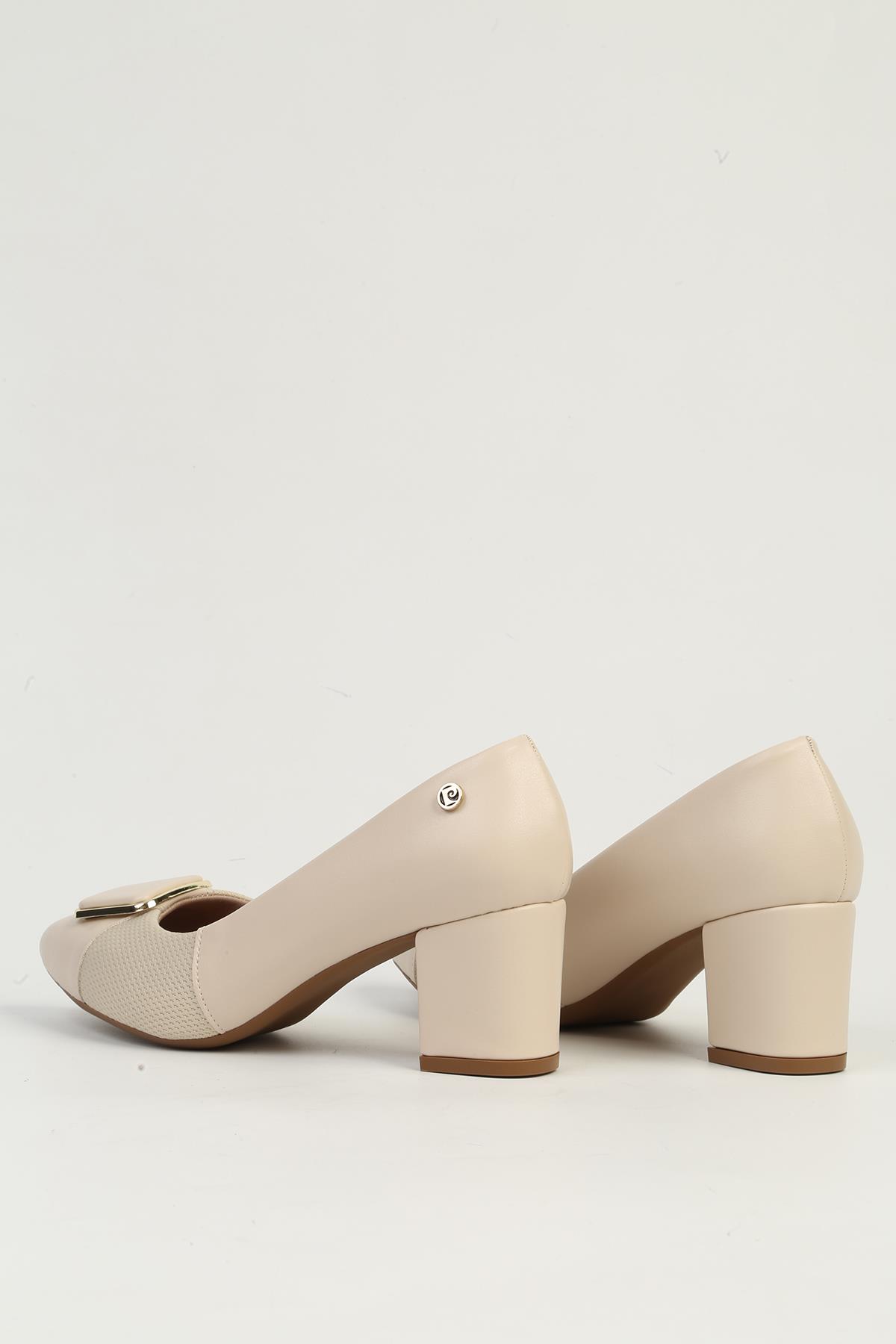 Krem Kadın Topuklu Ayakkabı PC-54732 - Görsel 4