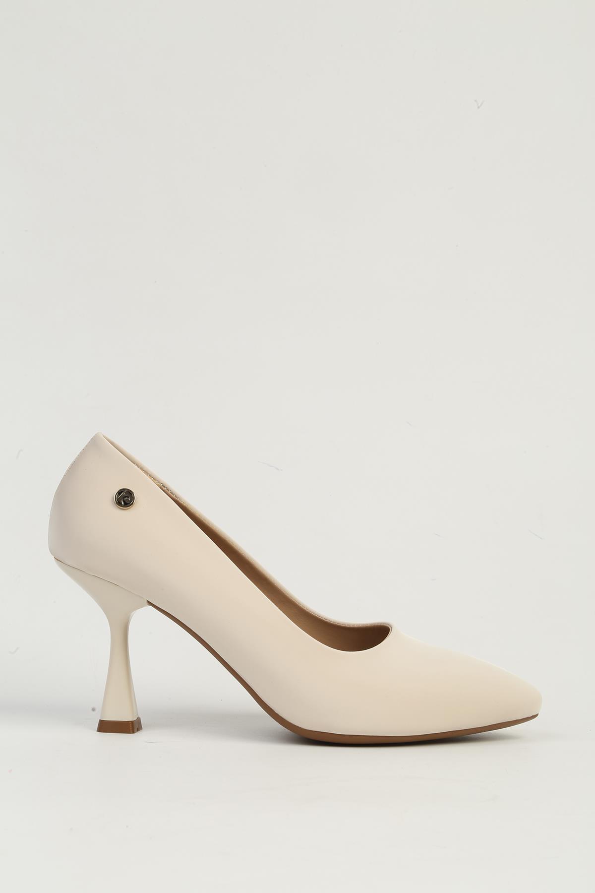 Krem Kadın Topuklu Ayakkabı PC-54730 - Görsel 2