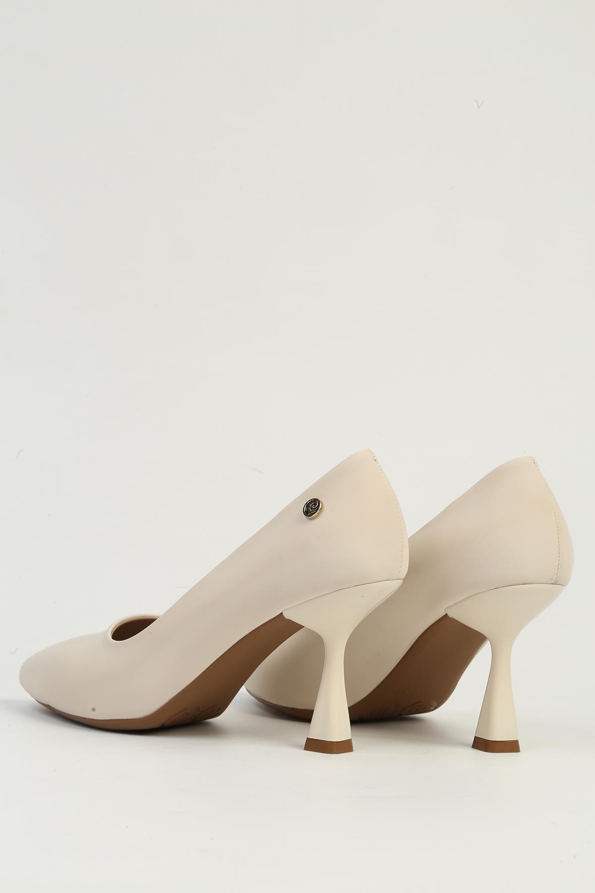 Krem Kadın Topuklu Ayakkabı PC-54730 - Görsel 4